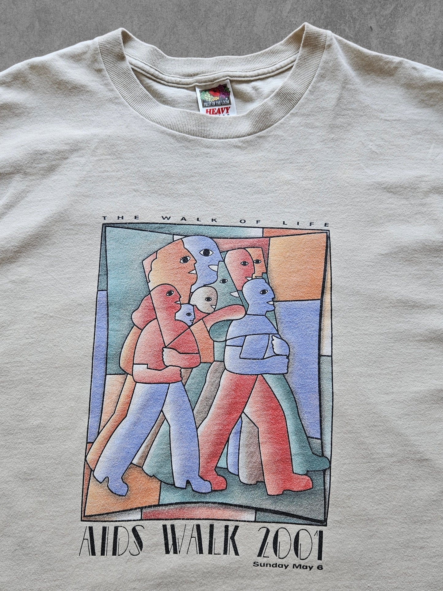 00s FRUIT OF THE LOOM ''WALK OF LIFE'' T-SHIRT [L]