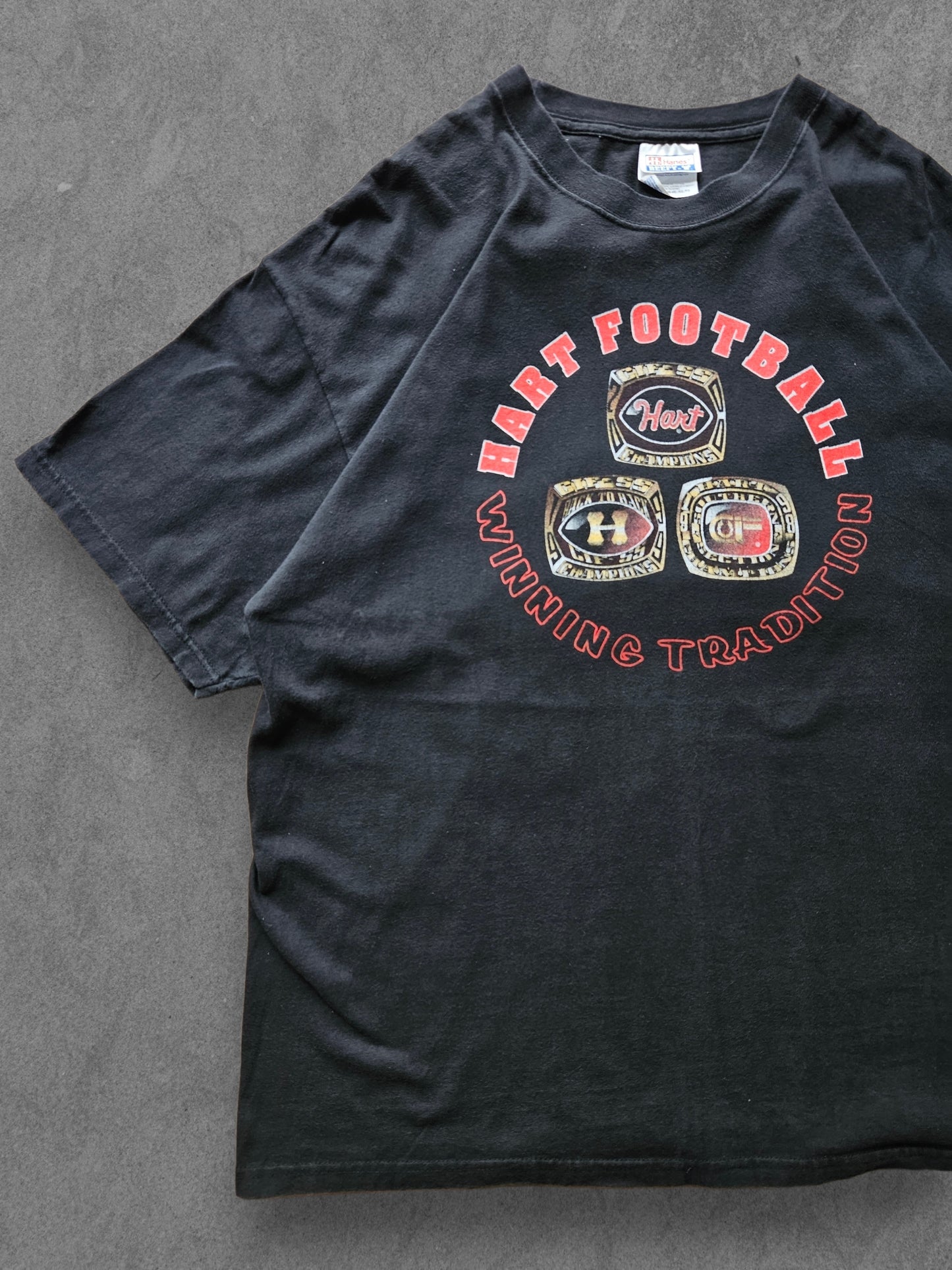 00s HANES ''HART FOOTBALL'' T-SHIRT [XL]