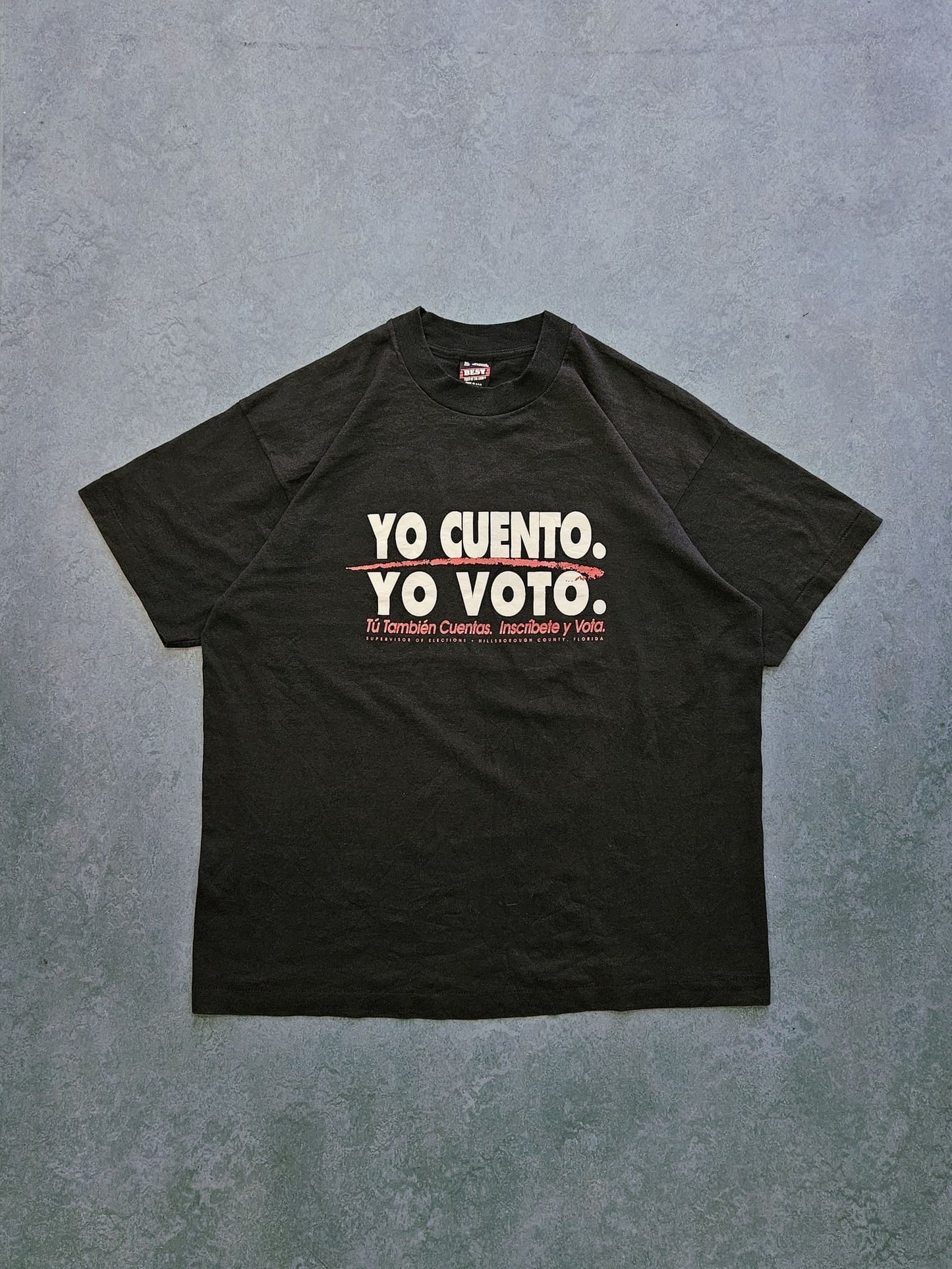 1990s VINTAGE ''YO CUENTO'' T-SHIRT [XL]