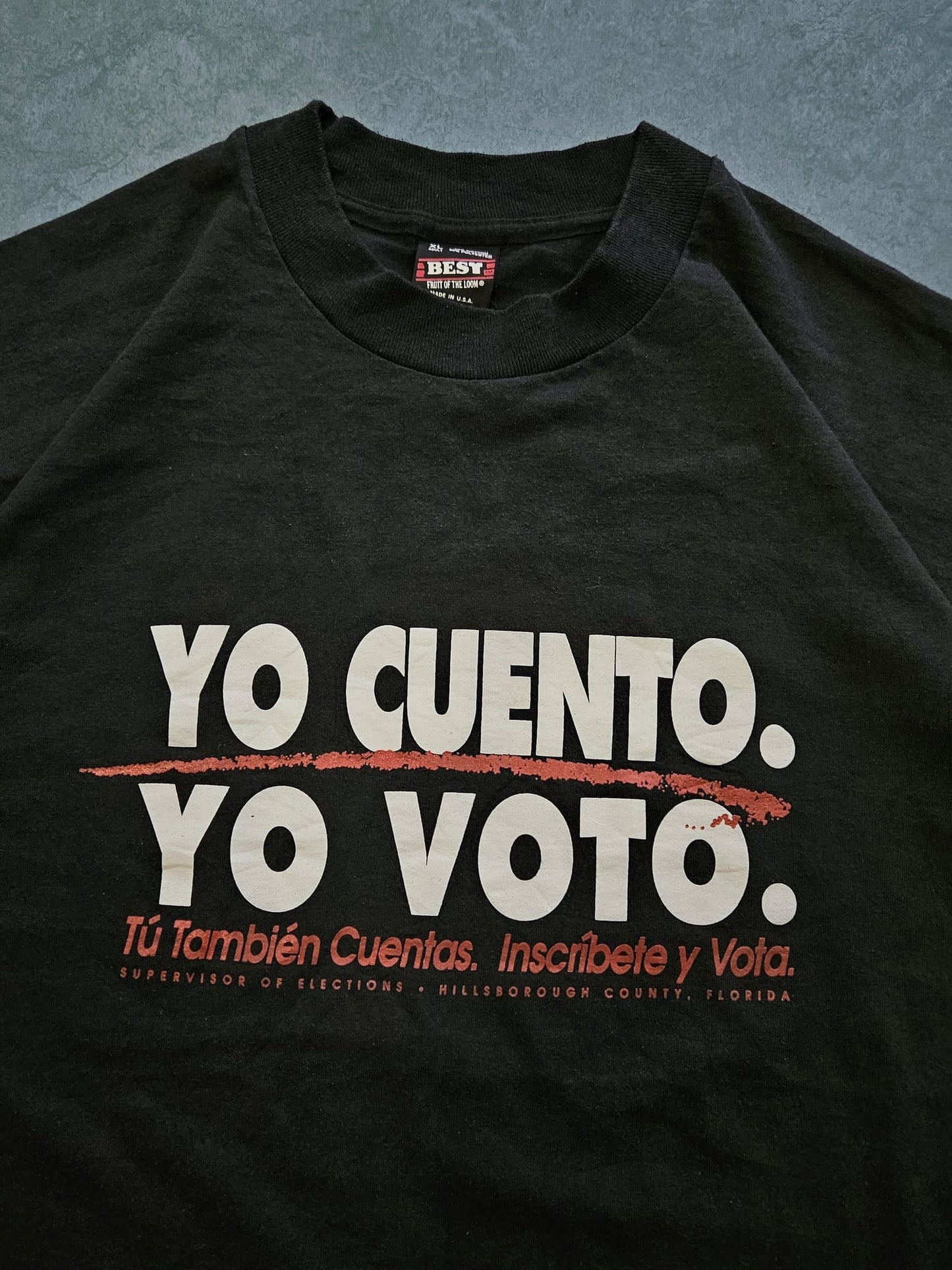 1990s VINTAGE ''YO CUENTO'' T-SHIRT [XL]