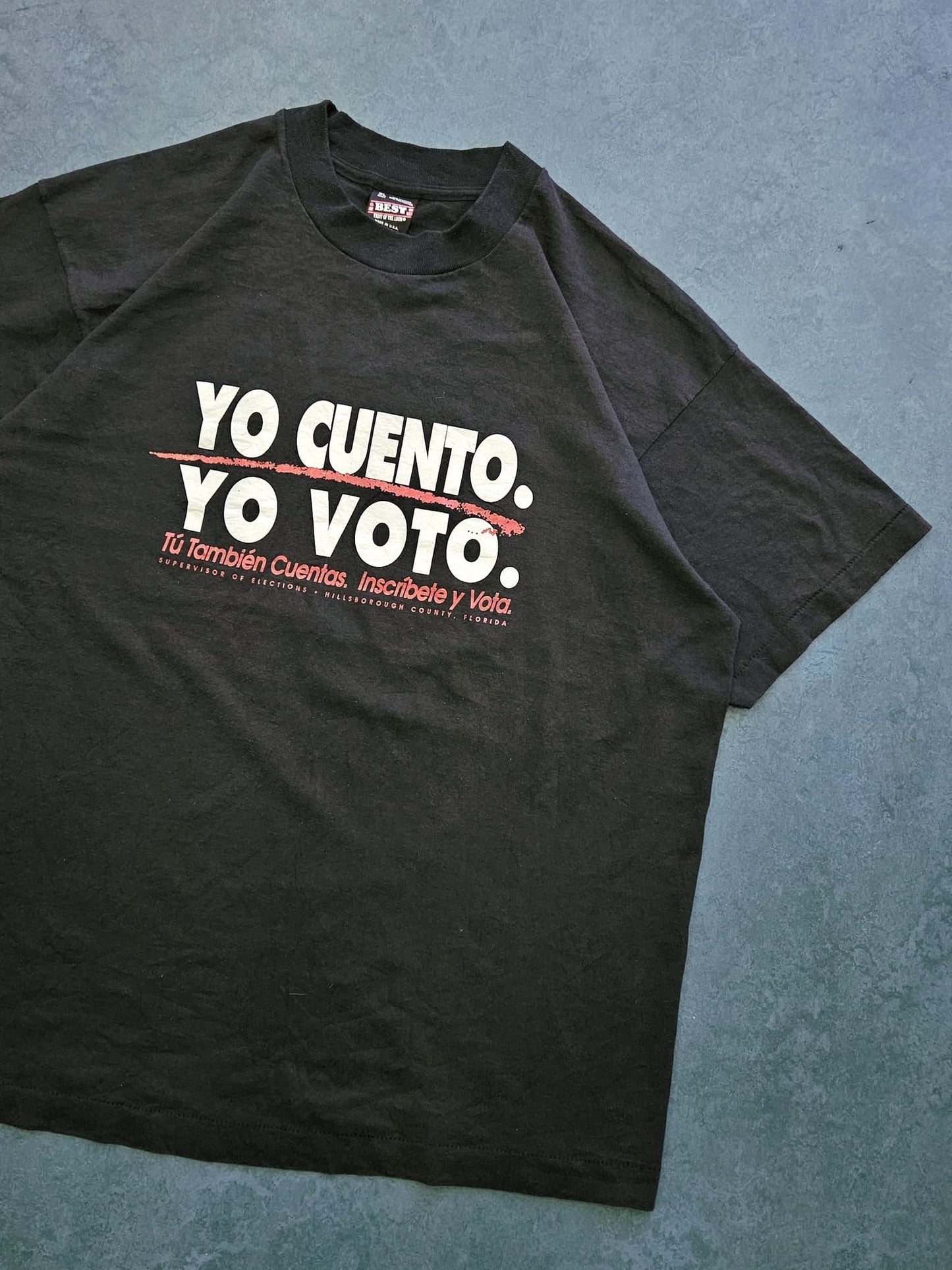 1990s VINTAGE ''YO CUENTO'' T-SHIRT [XL]