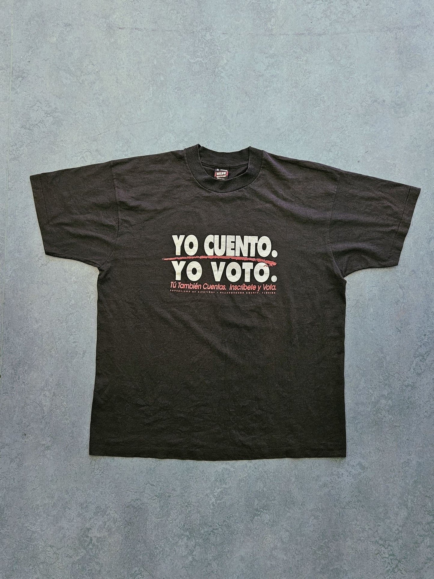 1990s VINTAGE ''YO CUENTO'' T-SHIRT [XL]
