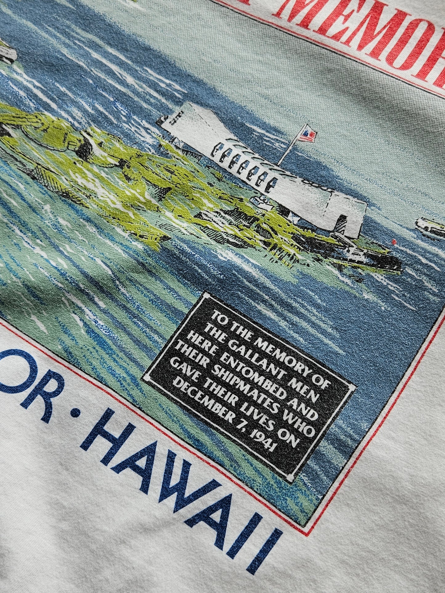 90s JERZEES ''USS ARIZONA MEMORIAL'' T-SHIRT [L]