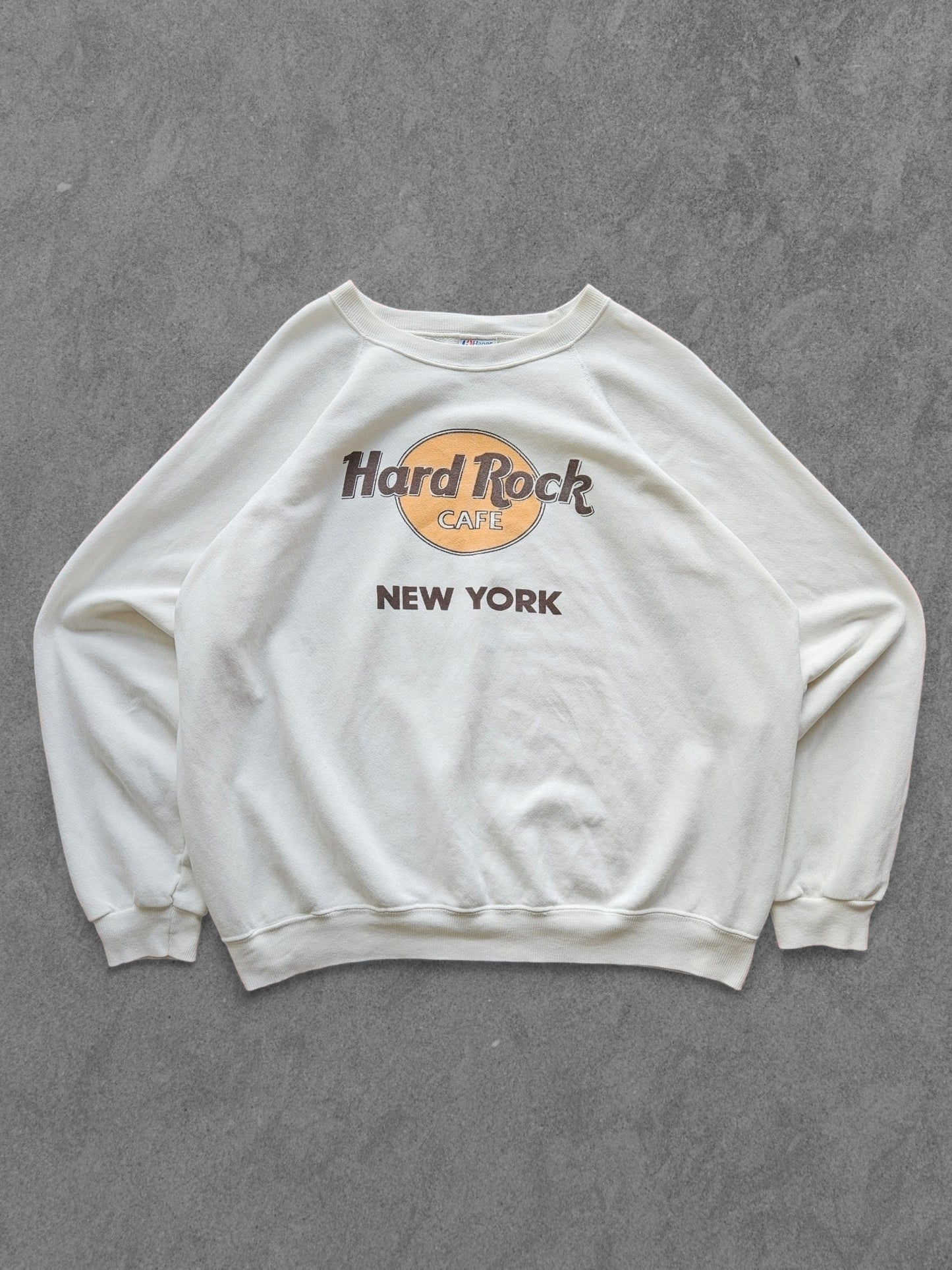 80s HANES ''HARD ROCK CAFE N.Y.'' SWEATSHIRT [XL]