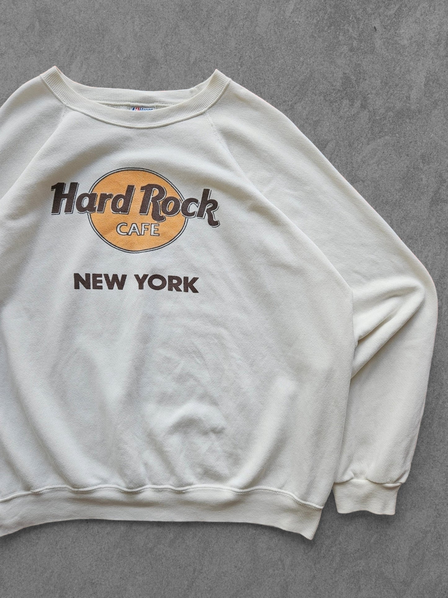 80s HANES ''HARD ROCK CAFE N.Y.'' SWEATSHIRT [XL]