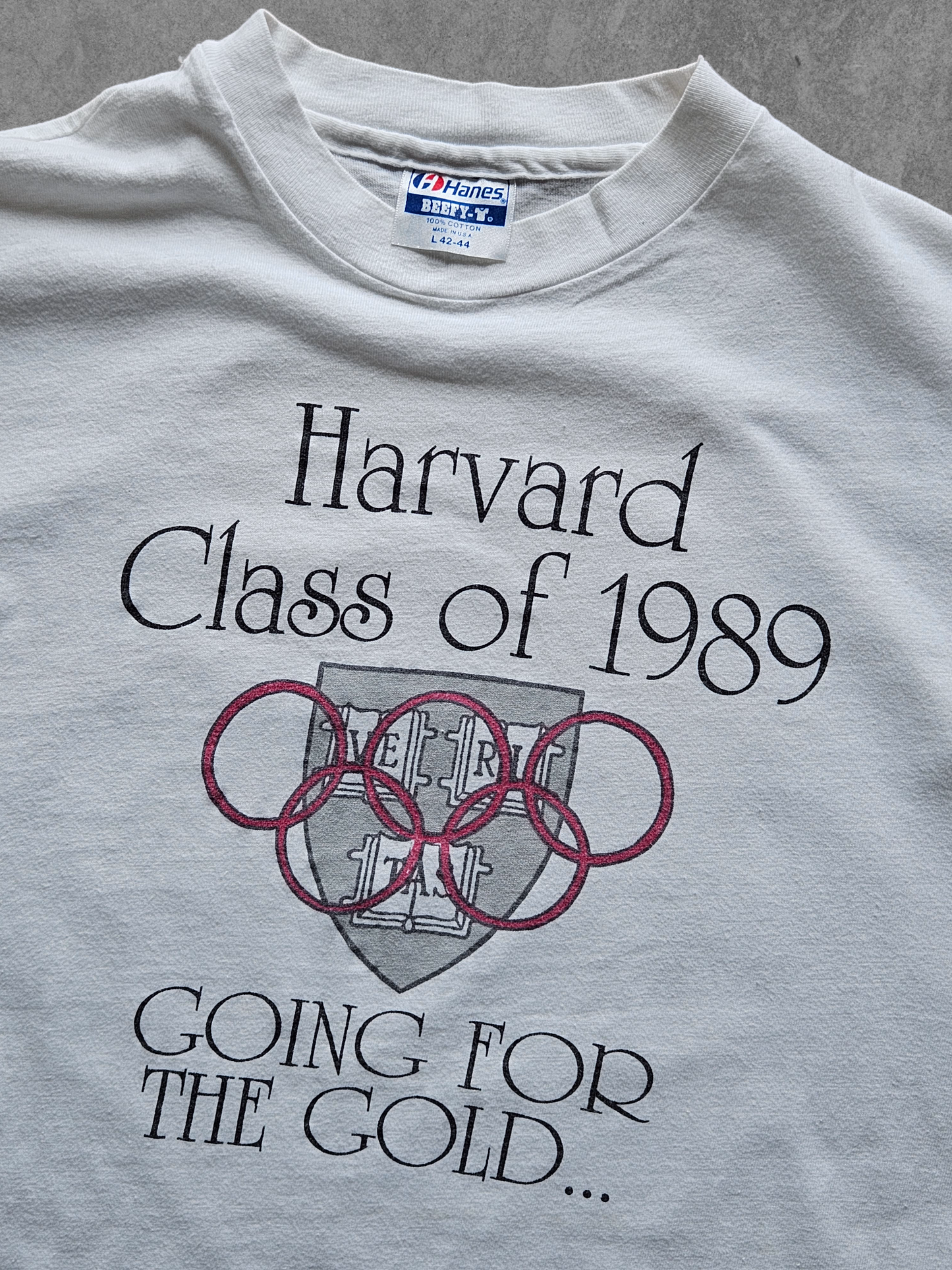 80s HANES ''HARVARD UNIVERSITY'' T-SHIRT [L]