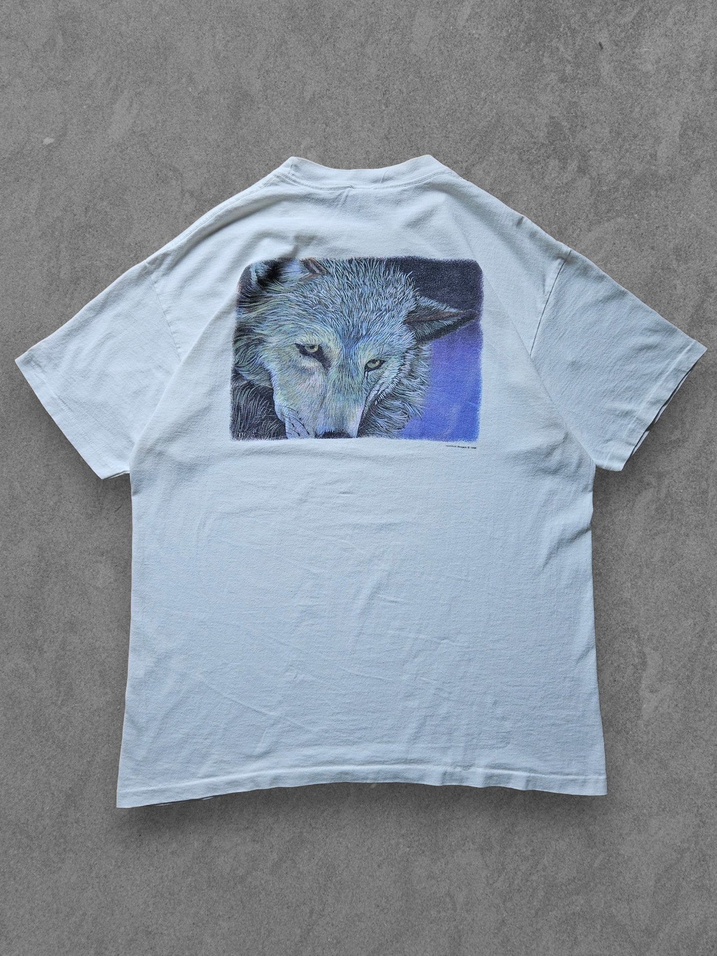 90s ANVIL ''WOLF ART'' T-SHIRT [XL]