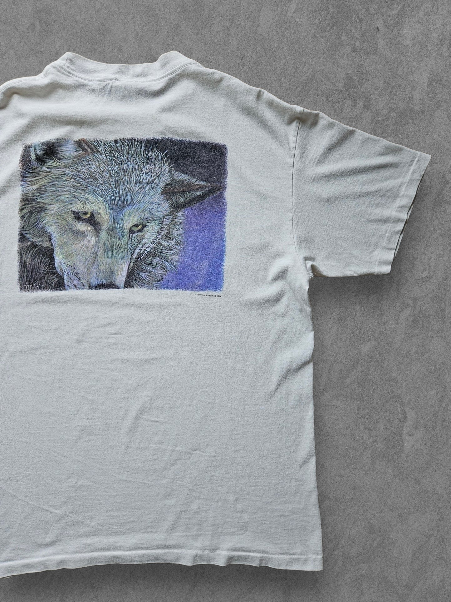 90s ANVIL ''WOLF ART'' T-SHIRT [XL]