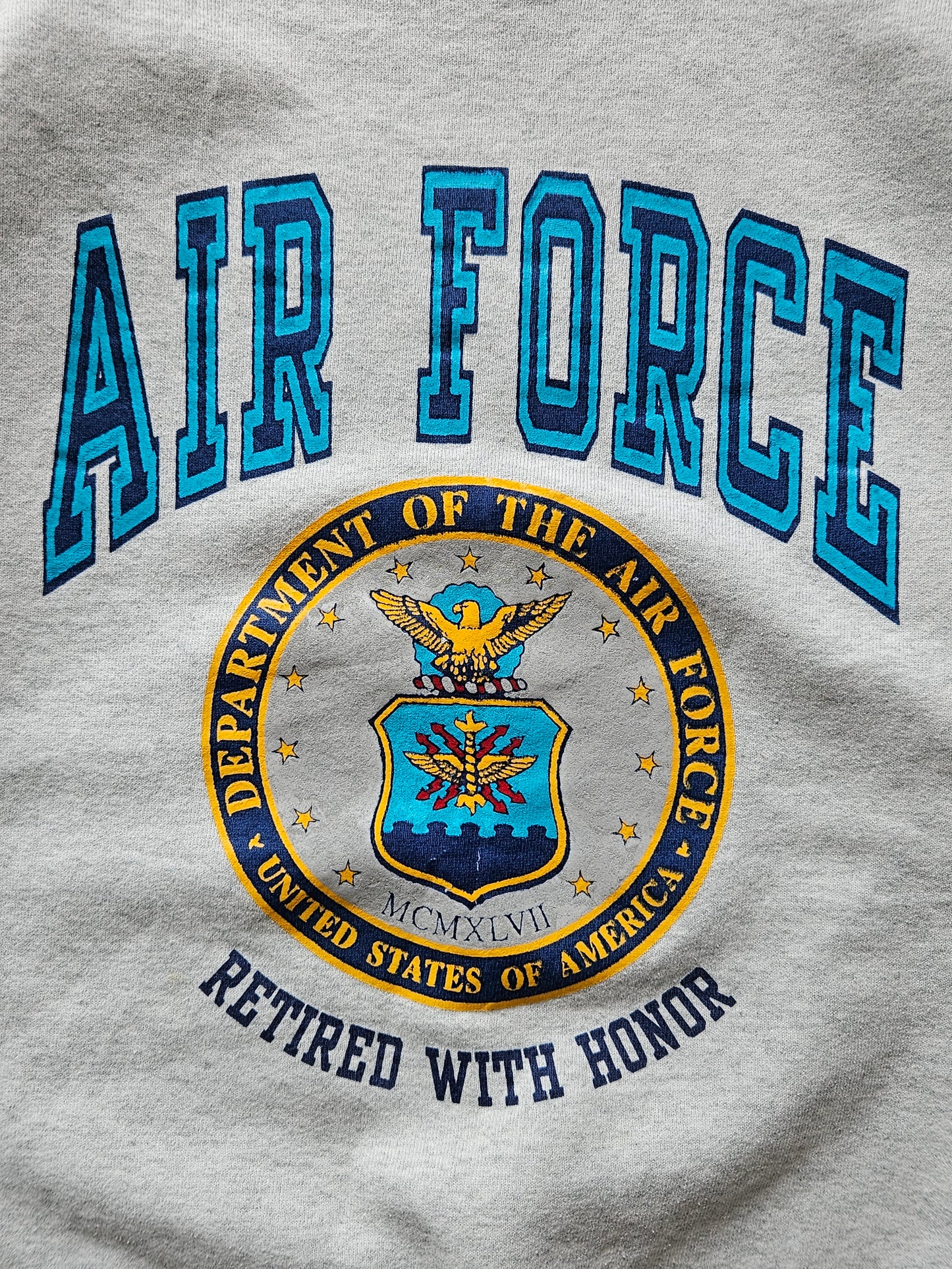 90s FRUIT OF THE LOOM ''AIR FORCE'' SWEATSHIRT [XL]