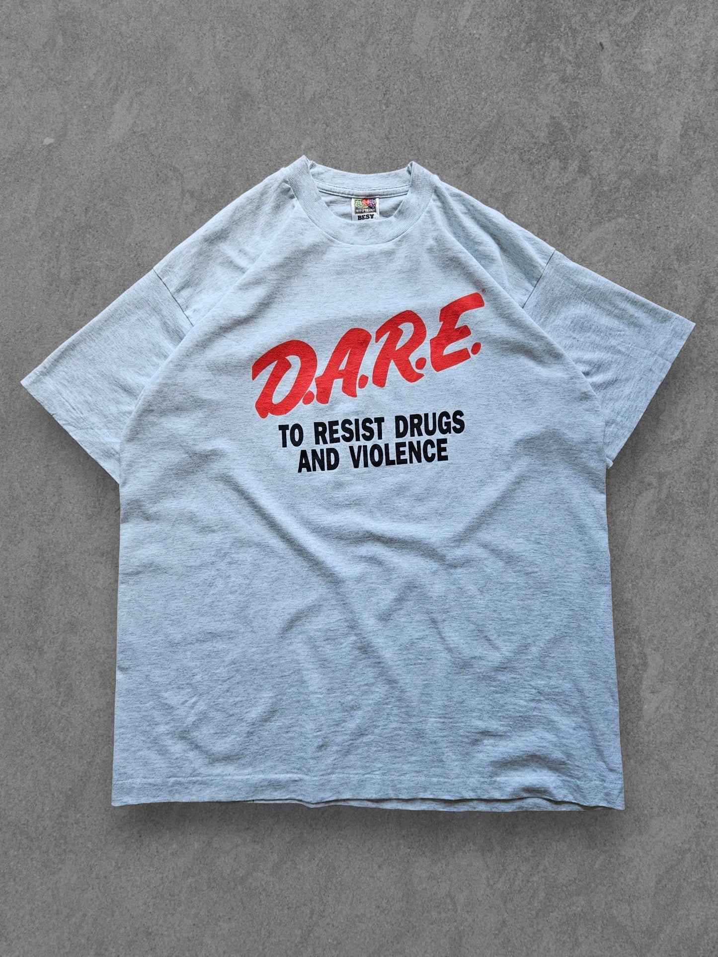 90s FRUIT OF THE LOOM ''DARE'' T-SHIRT [XL]