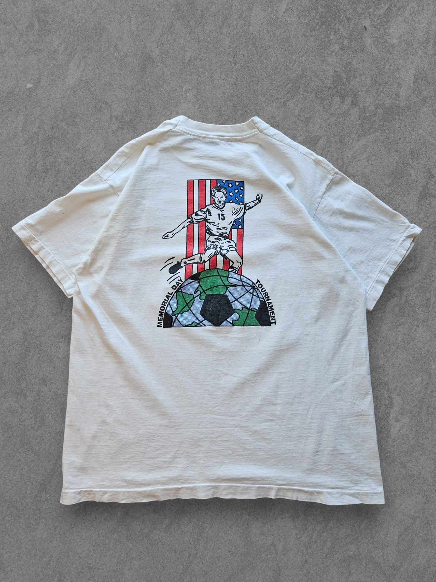 90s FRUIT OF THE LOOM ''MEMORIAL DAY'' T-SHIRT [XL]