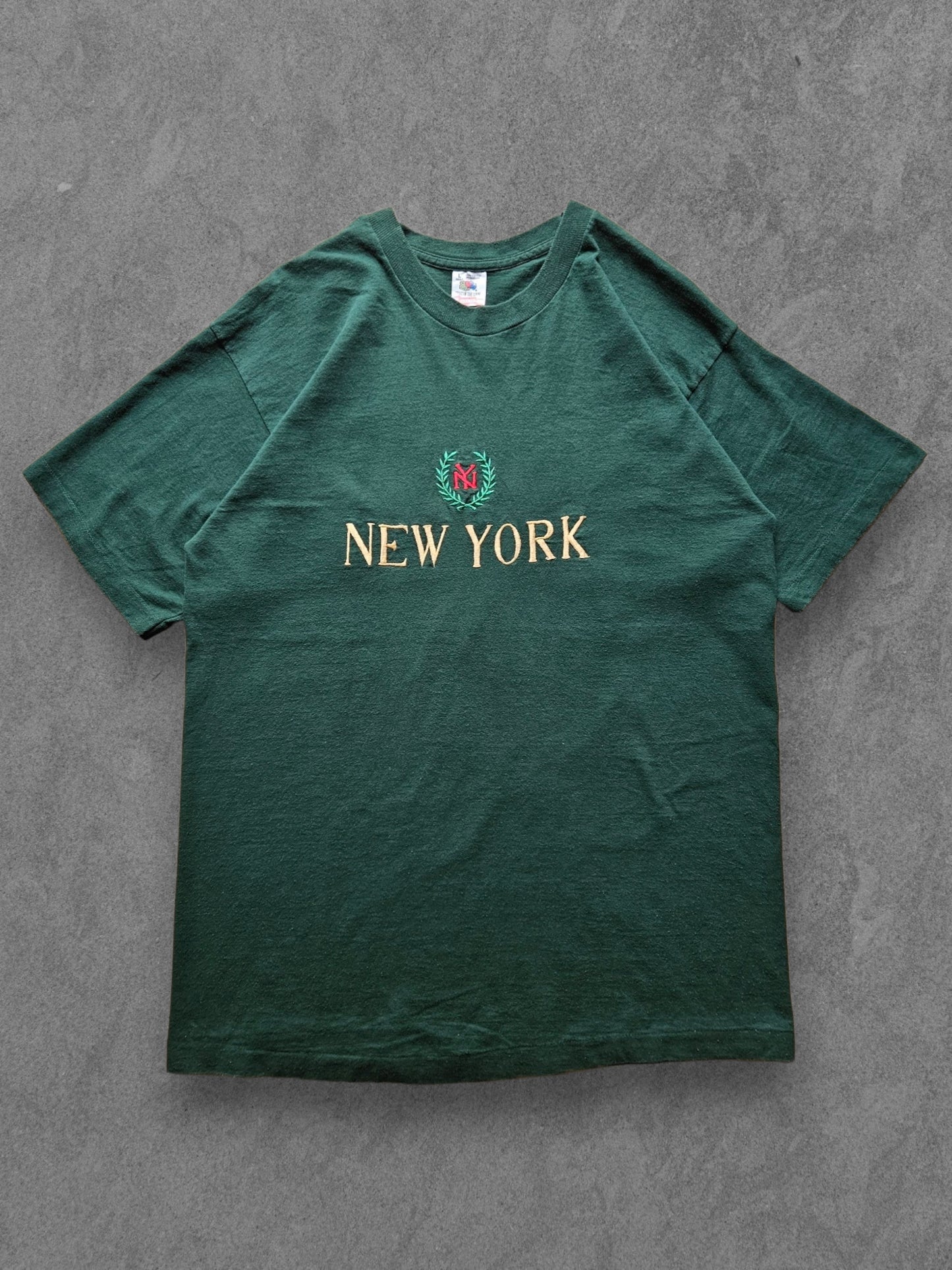 90s FRUIT OF THE LOOM ''N.Y.'' T-SHIRT [L]