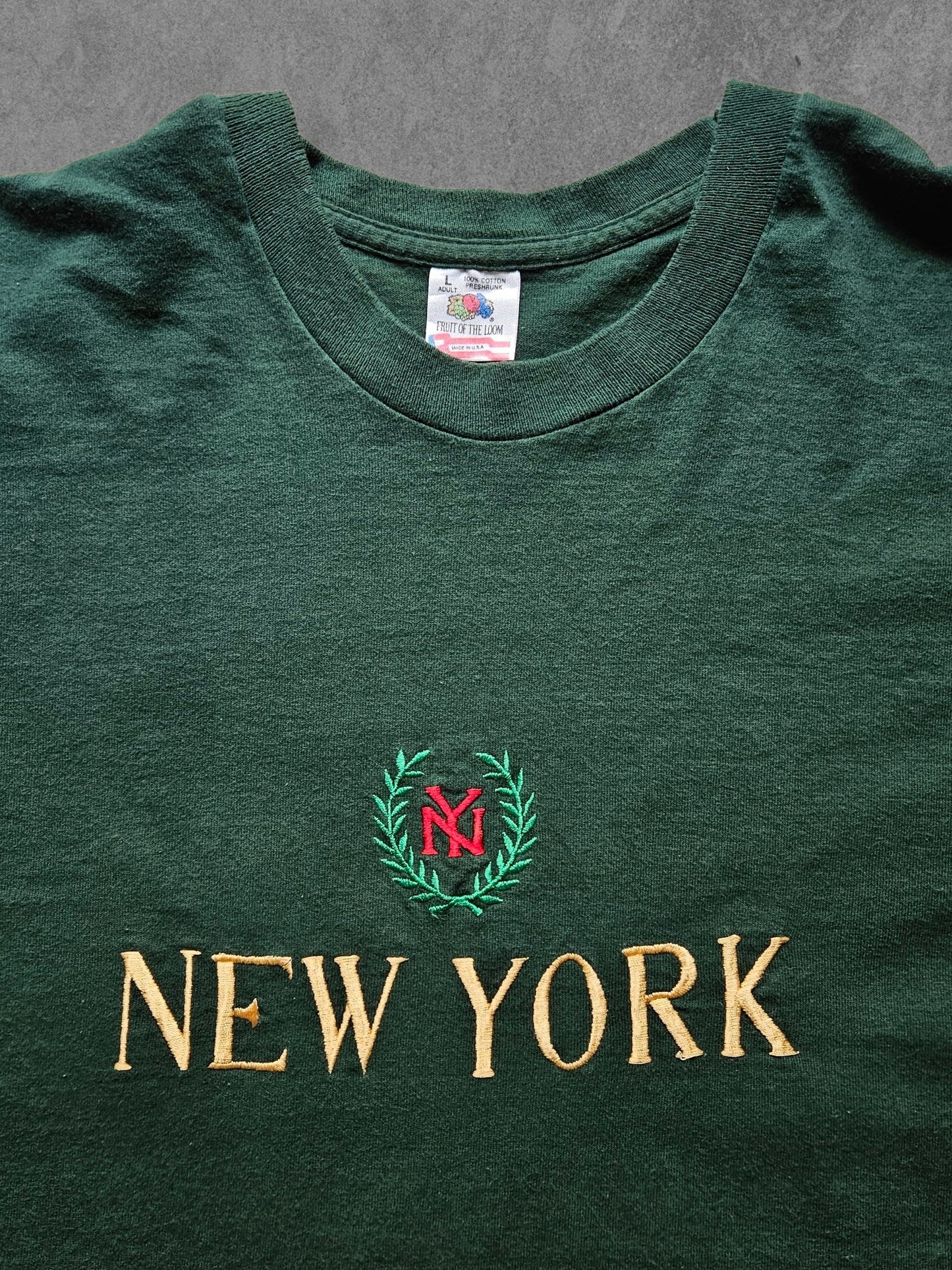 90s FRUIT OF THE LOOM ''N.Y.'' T-SHIRT [L]