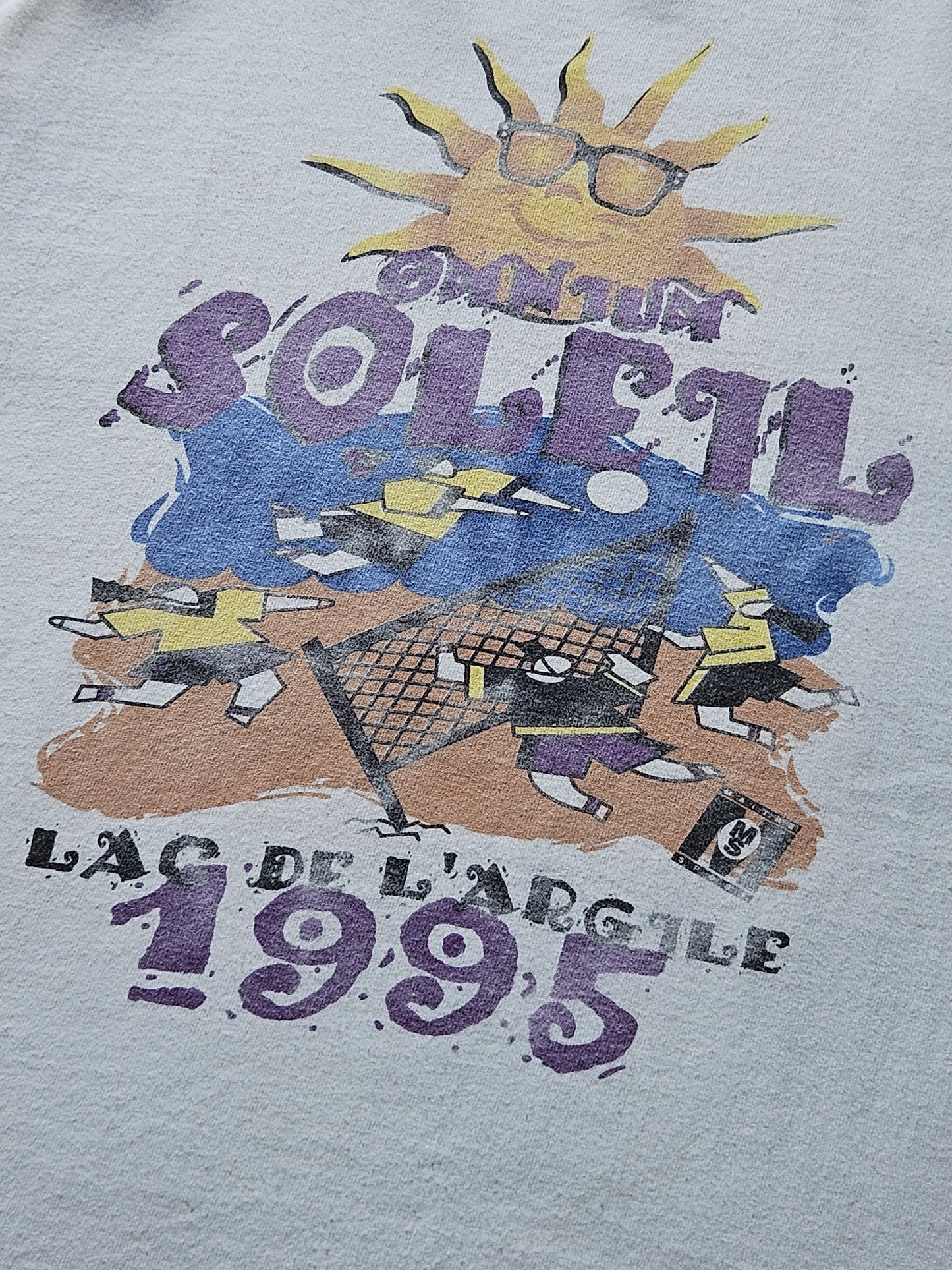 90s FRUIT OF THE LOOM ''OMNIUM SOLEIL'' T-SHIRT [XL]