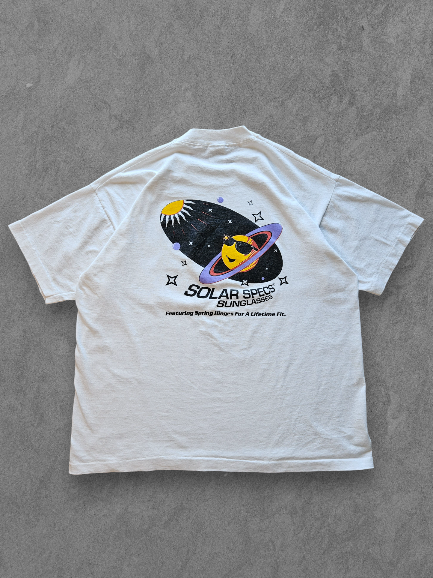 90s FRUIT OF THE LOOM ''SOLAR SPECS'' T-SHIRT [XL]