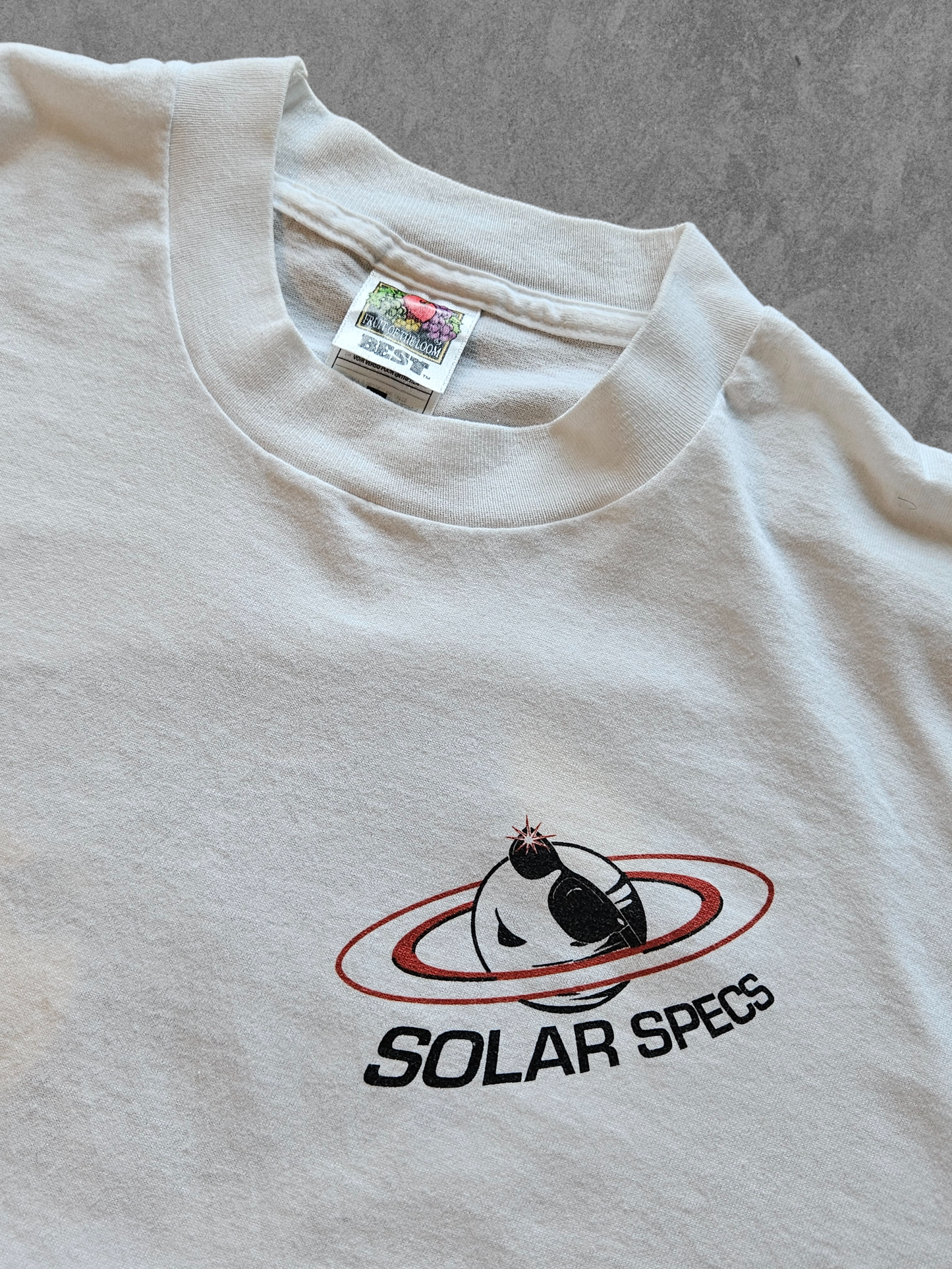 90s FRUIT OF THE LOOM ''SOLAR SPECS'' T-SHIRT [XL]