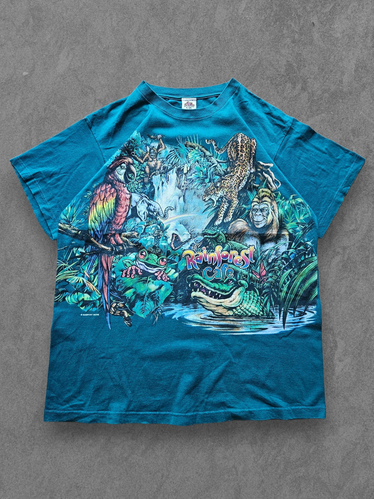 90s HABITAT ''RAINFOREST CAFE'' T-SHIRT [XL]