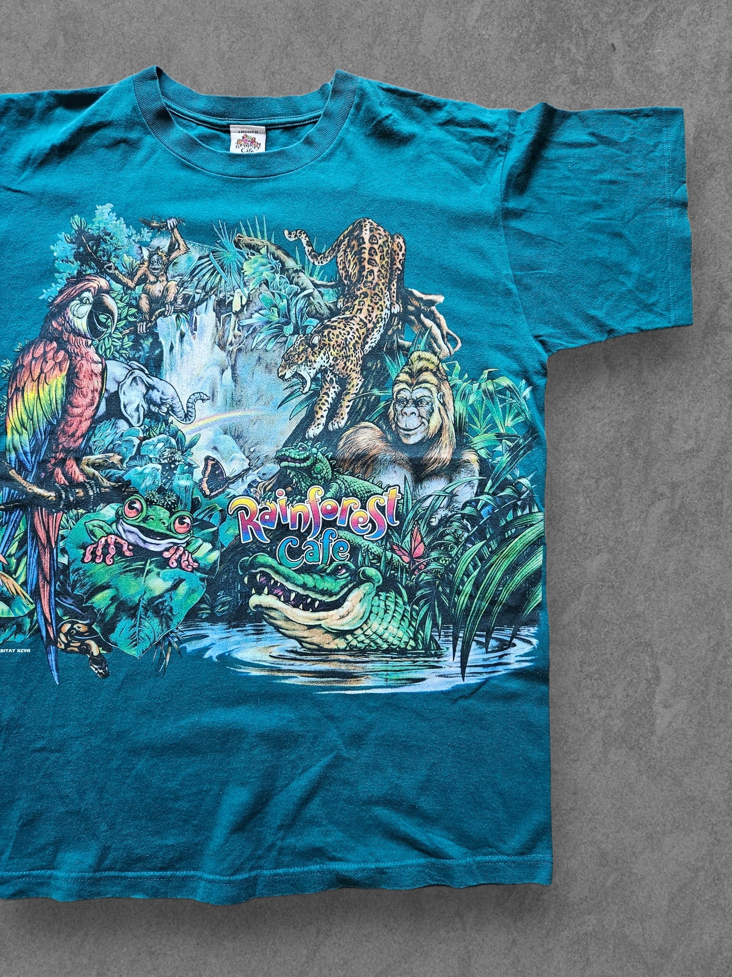 90s HABITAT ''RAINFOREST CAFE'' T-SHIRT [XL]