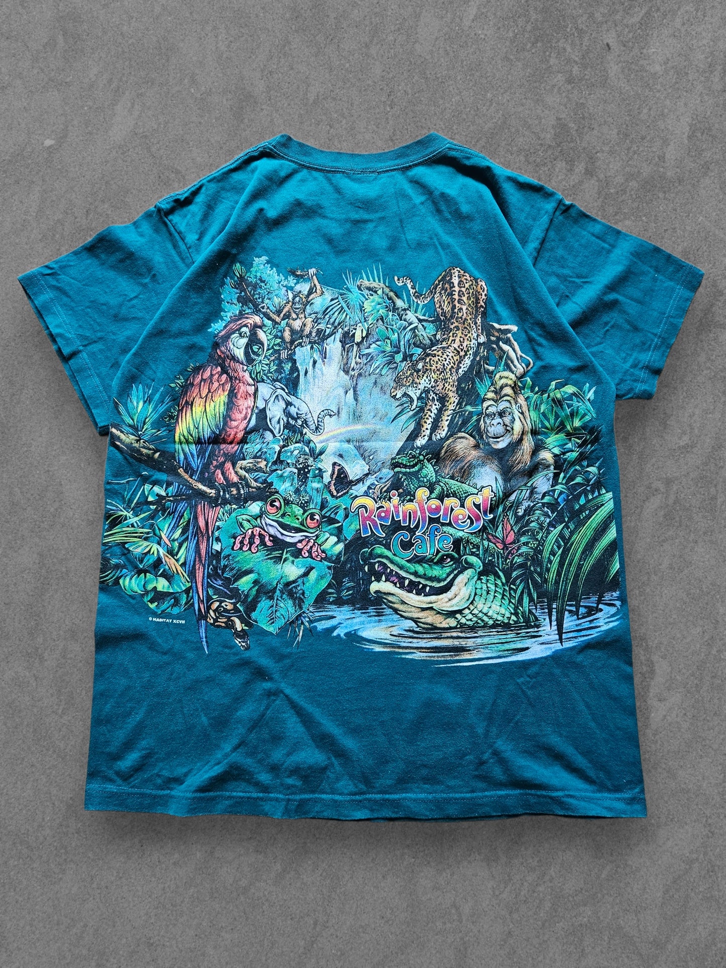 90s HABITAT ''RAINFOREST CAFE'' T-SHIRT [XL]