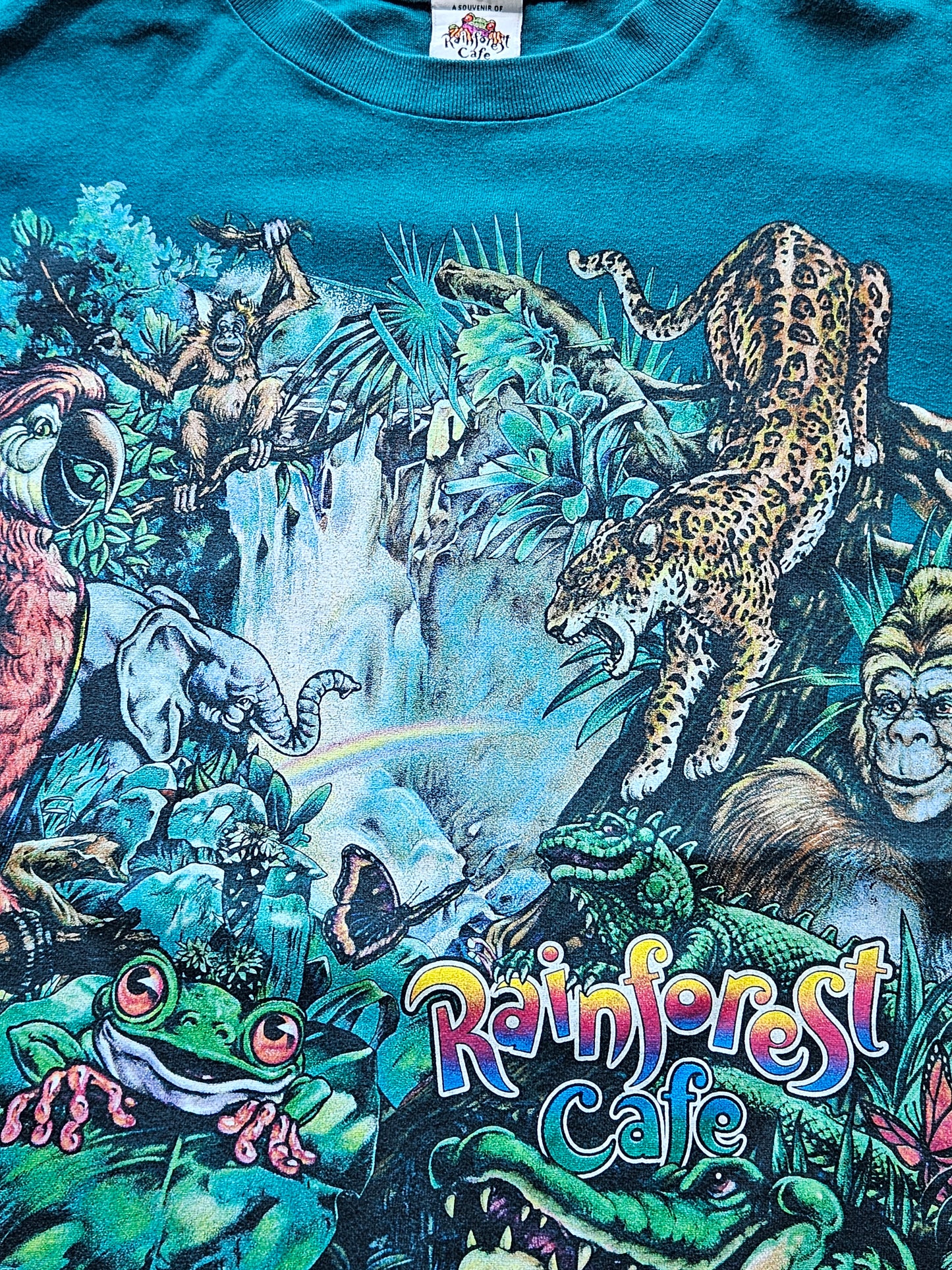 90s HABITAT ''RAINFOREST CAFE'' T-SHIRT [XL]