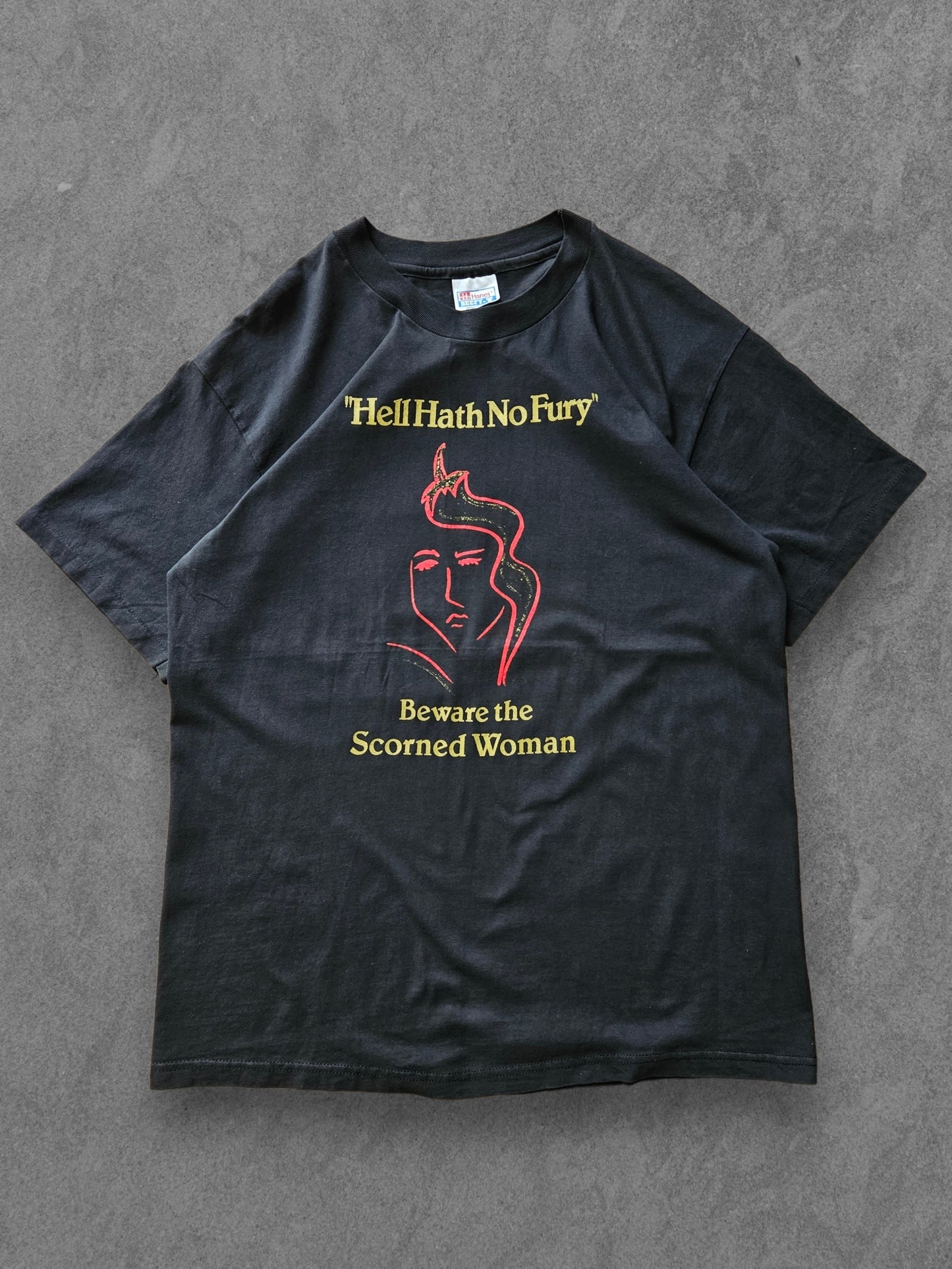 90s HANES ''SCORNED WOMAN HOT SAUCE'' T-SHIRT [XL]