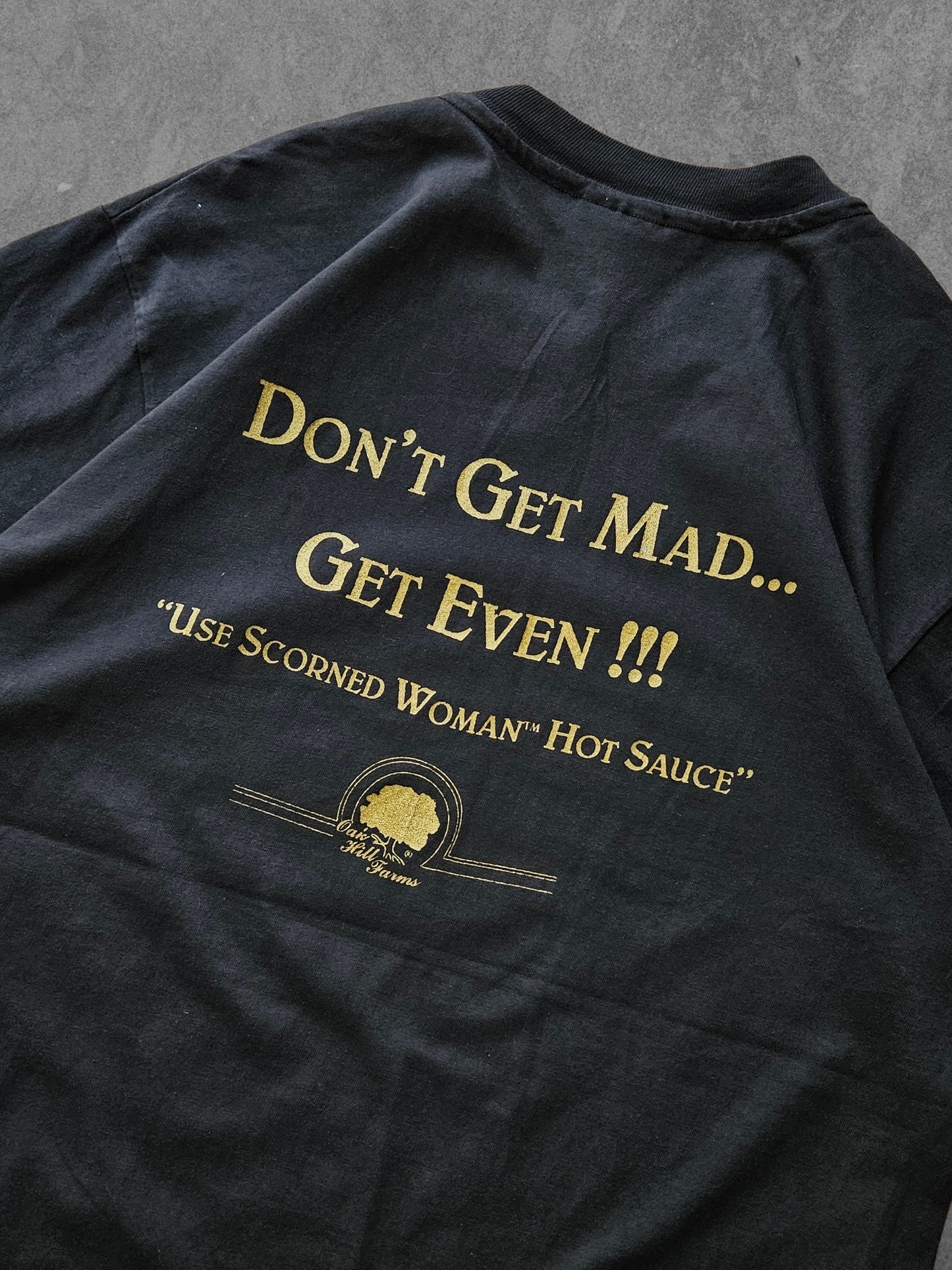 90s HANES ''SCORNED WOMAN HOT SAUCE'' T-SHIRT [XL]