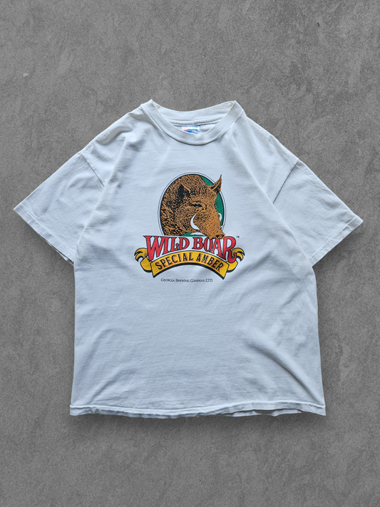 90s HANES ''WILD BOAR AMBER'' T-SHIRT [L]