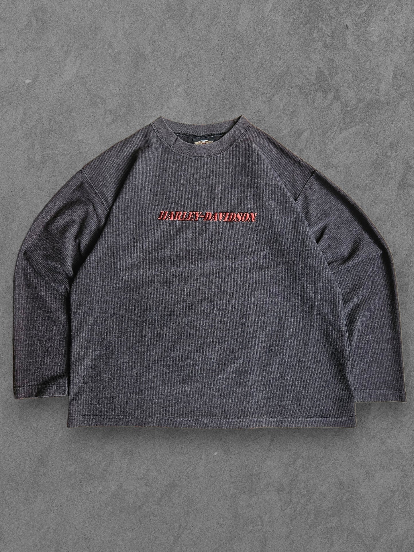 90s HARLEY DAVIDSON EMBROIDERY LONGSLEEVE [XL]