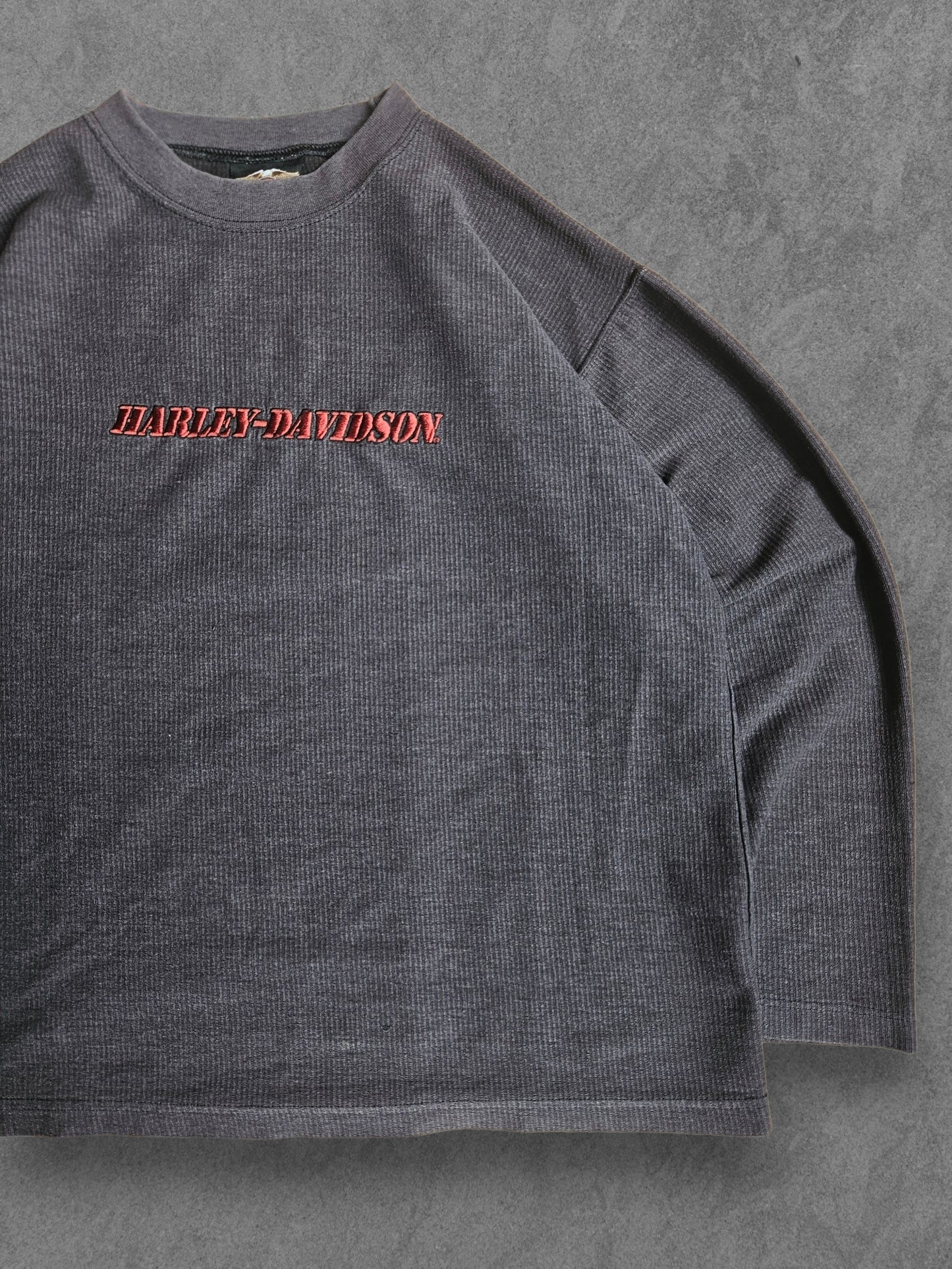 90s HARLEY DAVIDSON EMBROIDERY LONGSLEEVE [XL]