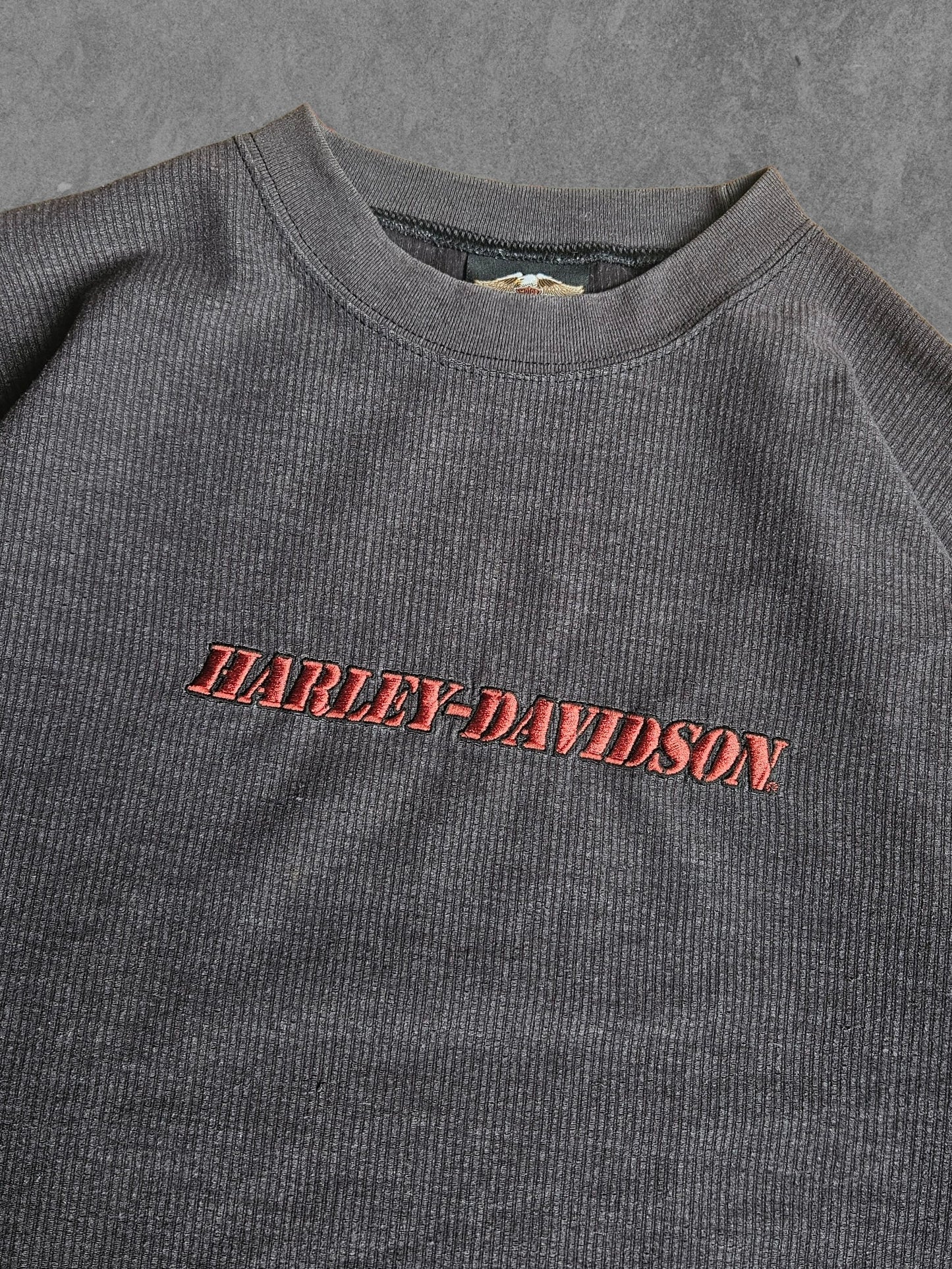 90s HARLEY DAVIDSON EMBROIDERY LONGSLEEVE [XL]