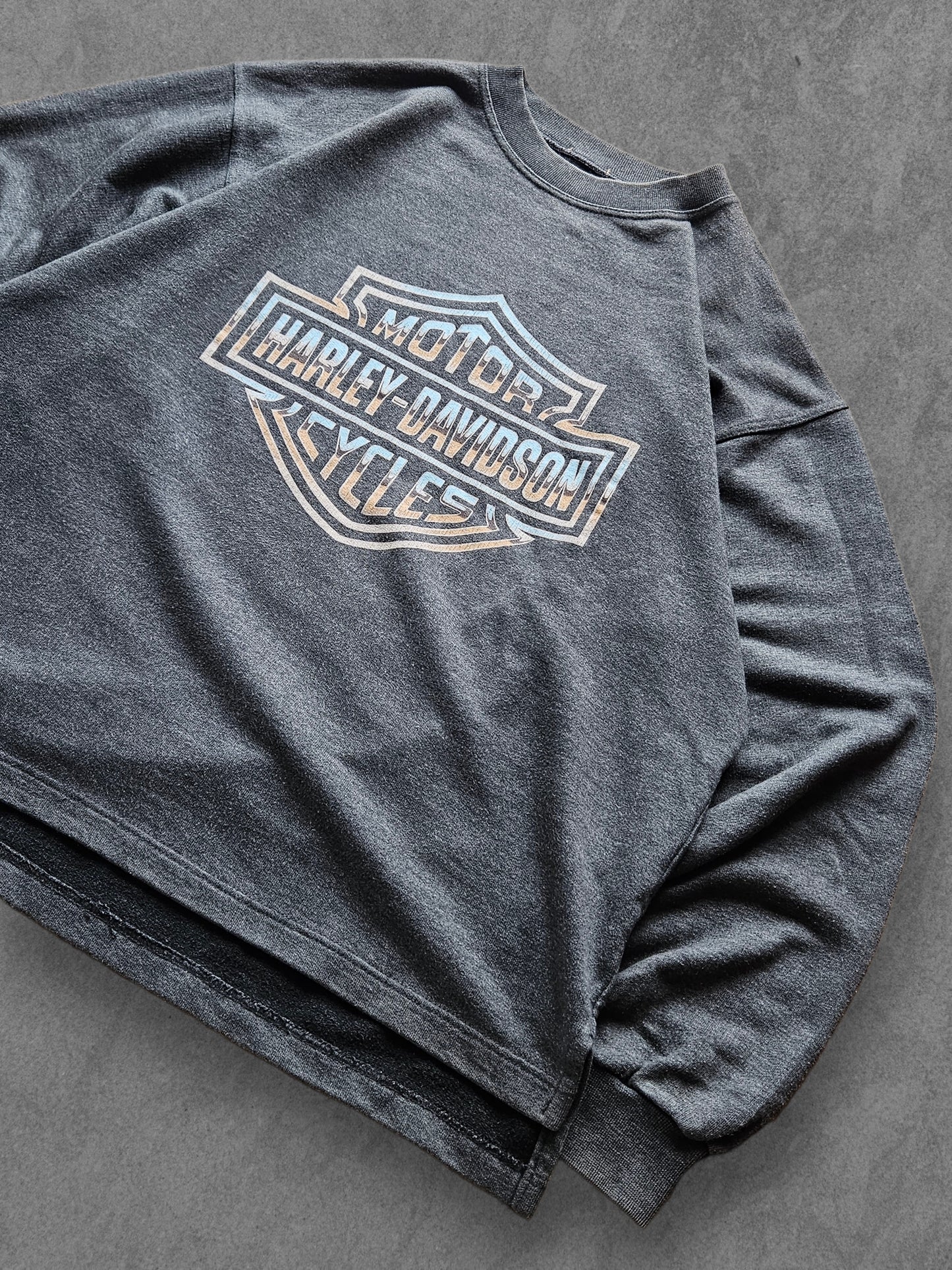 90s HARLEY DAVIDSON ''CHROME LOGO'' SWEATSHIRT [XL]