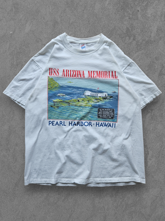 90s JERZEES ''USS ARIZONA MEMORIAL'' T-SHIRT [L]