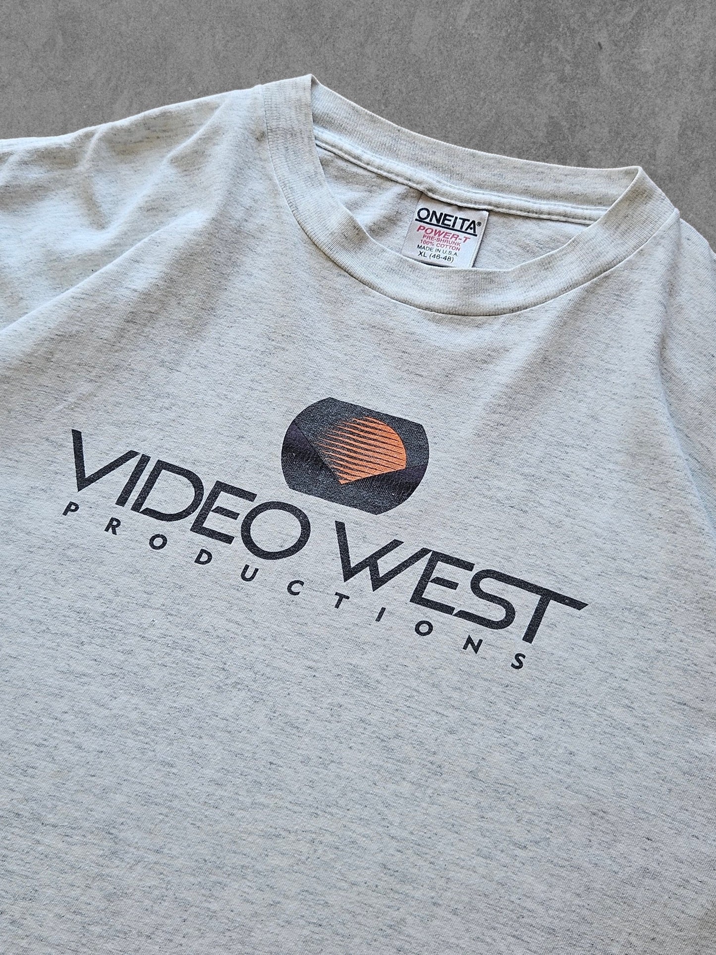 90s ONEITA ''VIDEO WEST PRODUCTIONS'' T-SHIRT [XL]