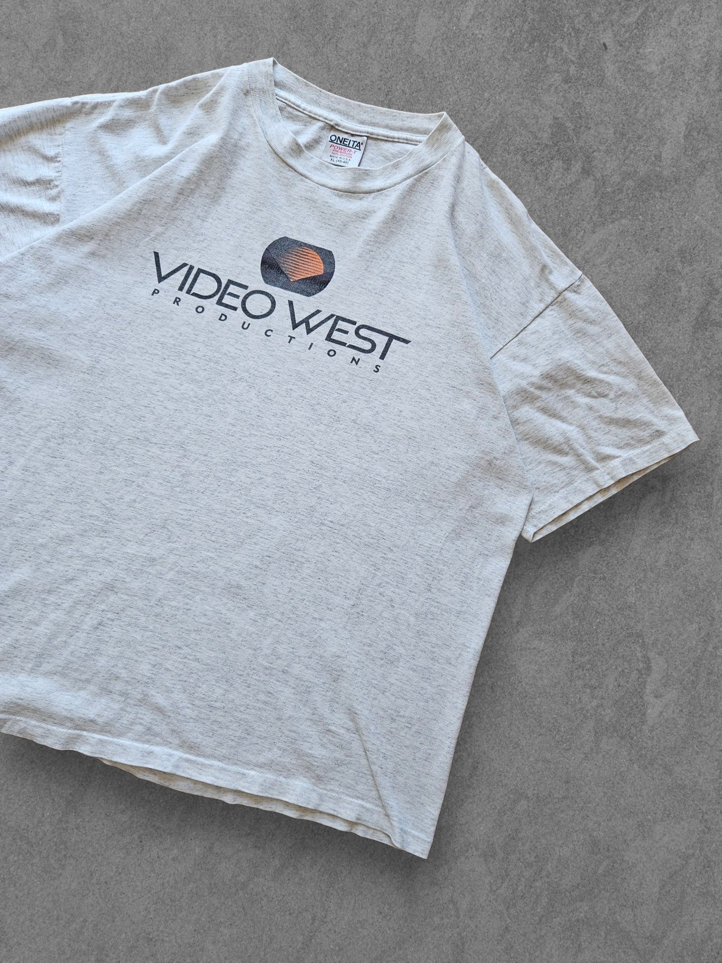 90s ONEITA ''VIDEO WEST PRODUCTIONS'' T-SHIRT [XL]