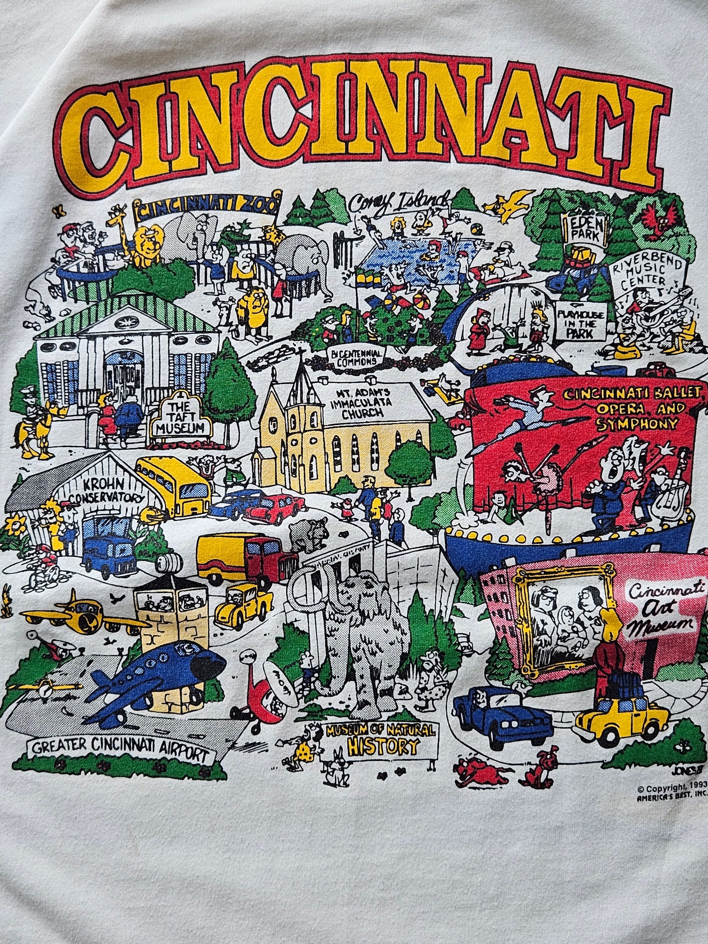 90s SCREEN STARS ''CINCINNATI'' T-SHIRT [XXL]