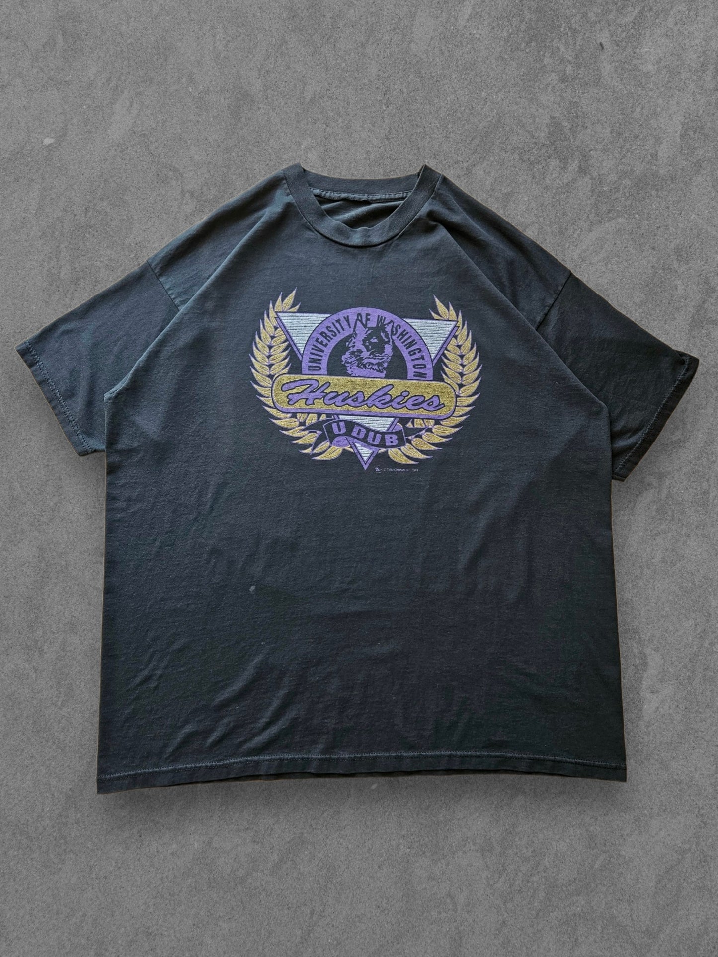 90s UNIVERSITY OF WASHINGTON HUSKIES T-SHIRT [XL]