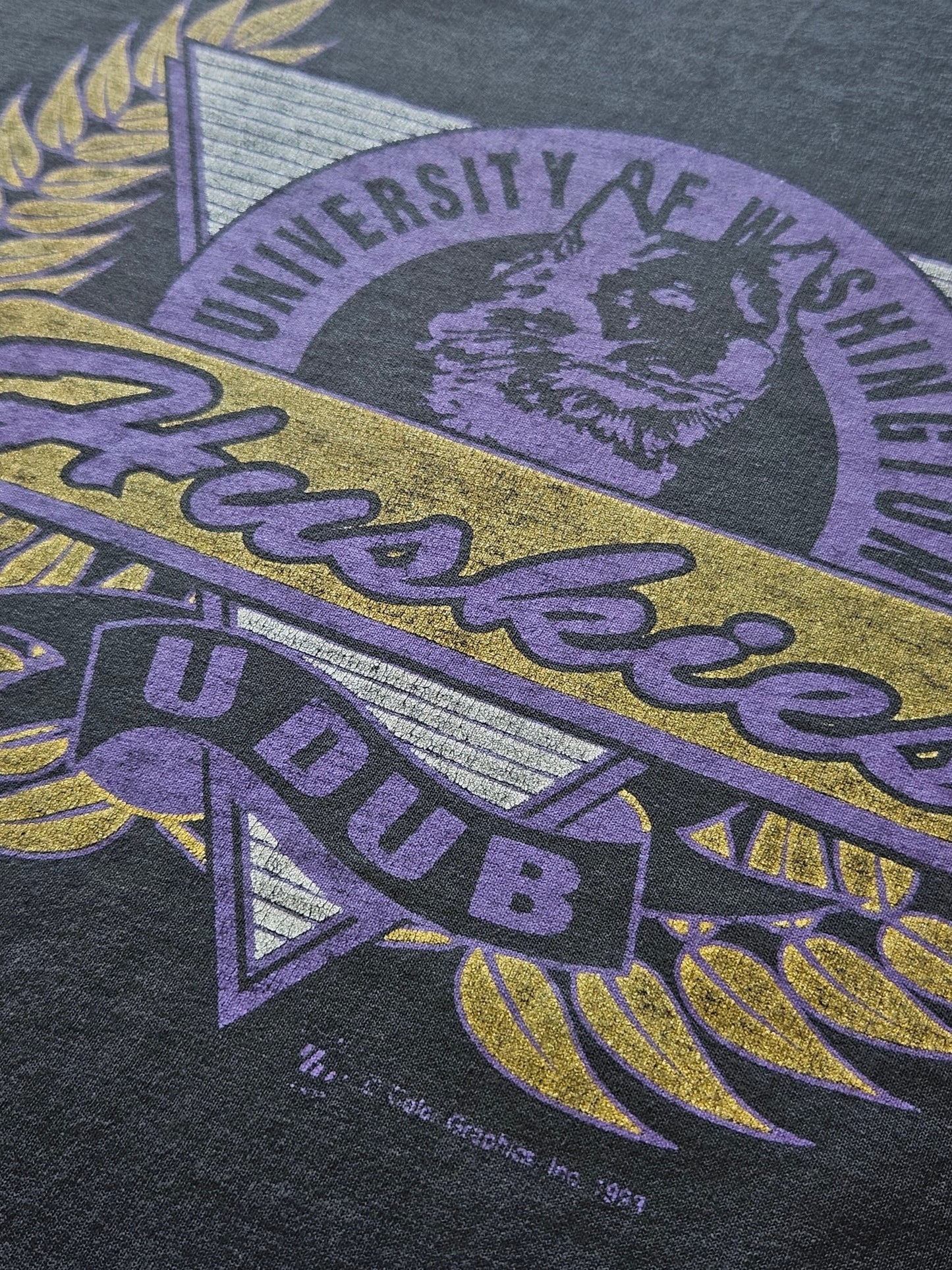 90s UNIVERSITY OF WASHINGTON HUSKIES T-SHIRT [XL]