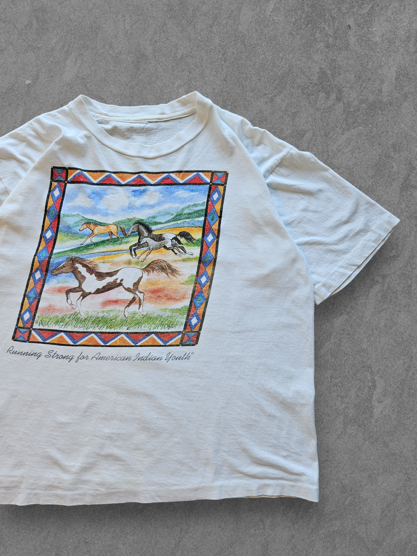 90s ''AMERICAN INDIAN YOUTH'' T-SHIRT [M]