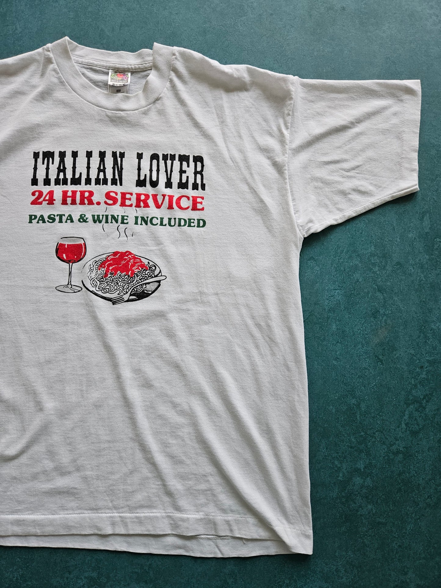 1990s VINTAGE ''ITALIAN LOVER'' T-SHIRT [XL]