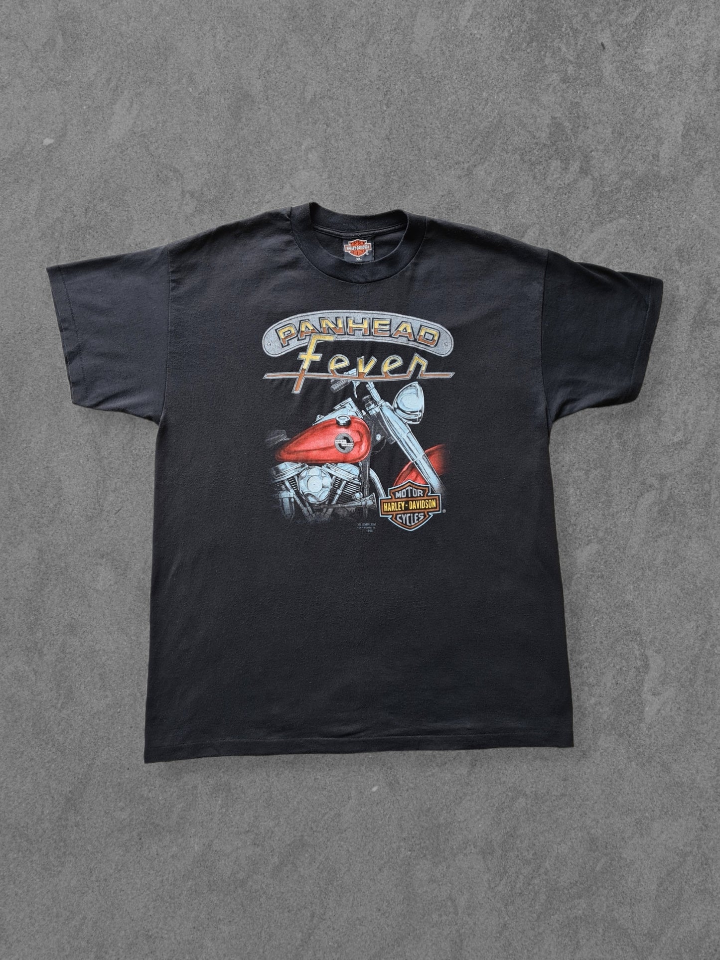 De vintage winkel met tweedehands kleding uit de thrift | 1990 3D EMBLEM ''PANHEAD FEVER'' T-SHIRT [XL] T-SHIRT