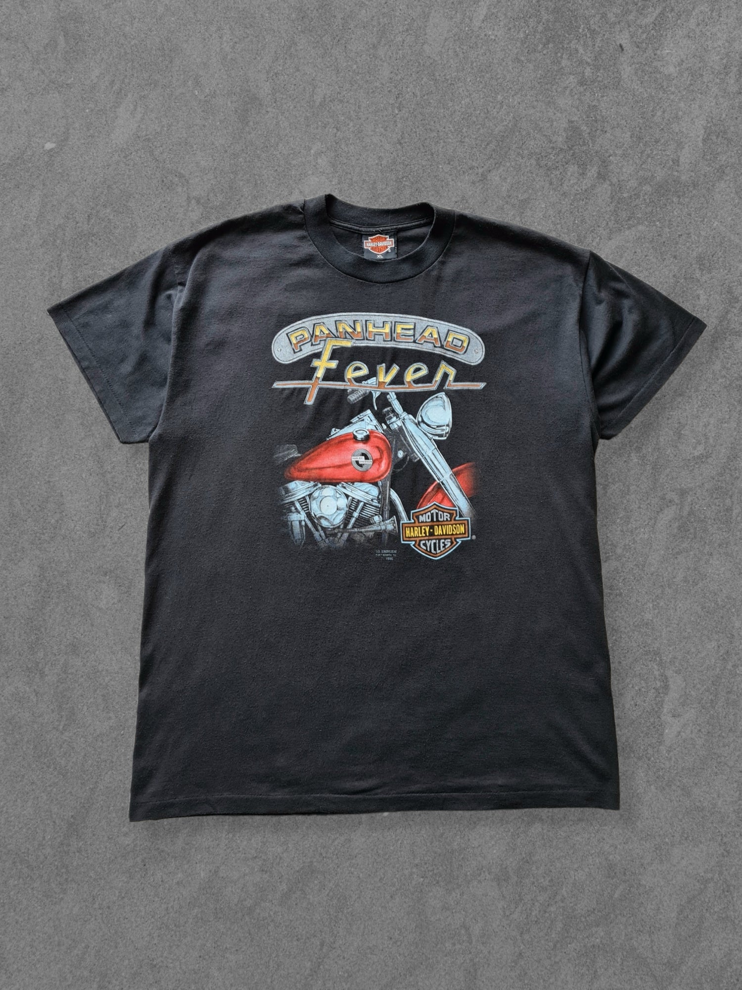 De vintage winkel met tweedehands kleding uit de thrift | 1990 3D EMBLEM ''PANHEAD FEVER'' T-SHIRT [XL] T-SHIRT