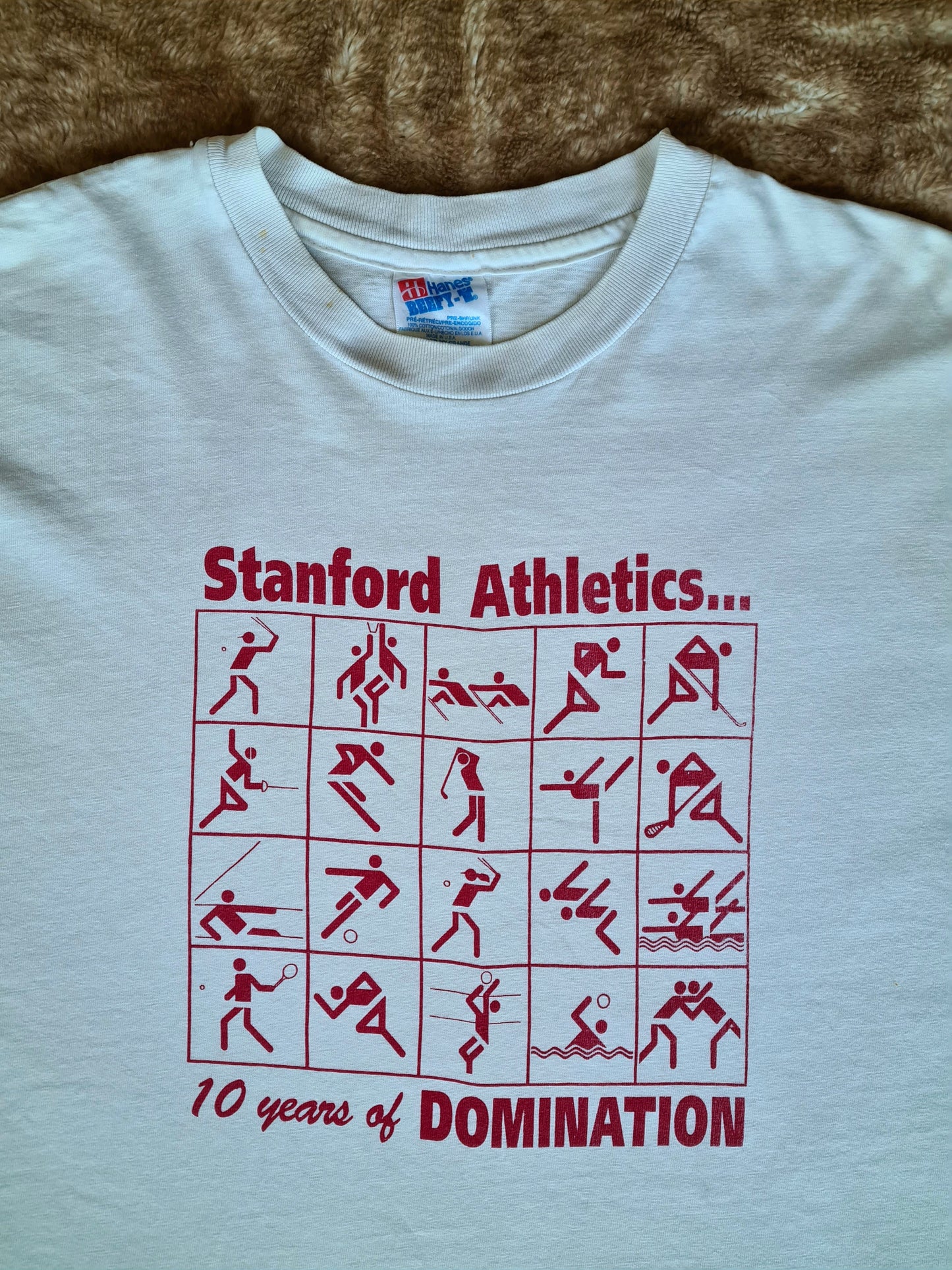 De vintage winkel met tweedehands kleding uit de thrift | 1993 HANES ''STANFORD ATHLETICS'' T-SHIRT [XXL] T-SHIRT