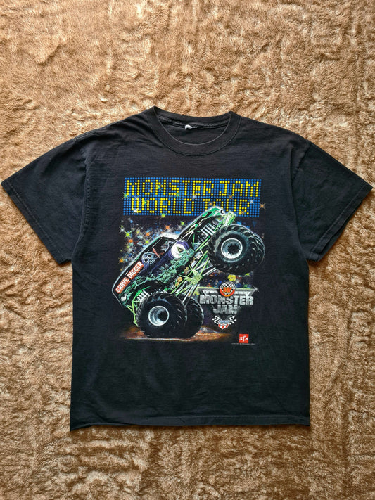 De vintage winkel met tweedehands kleding uit de thrift | 2000 SFX "GRAVEDIGGER WORLD TOUR" T-SHIRT [L] T-SHIRT