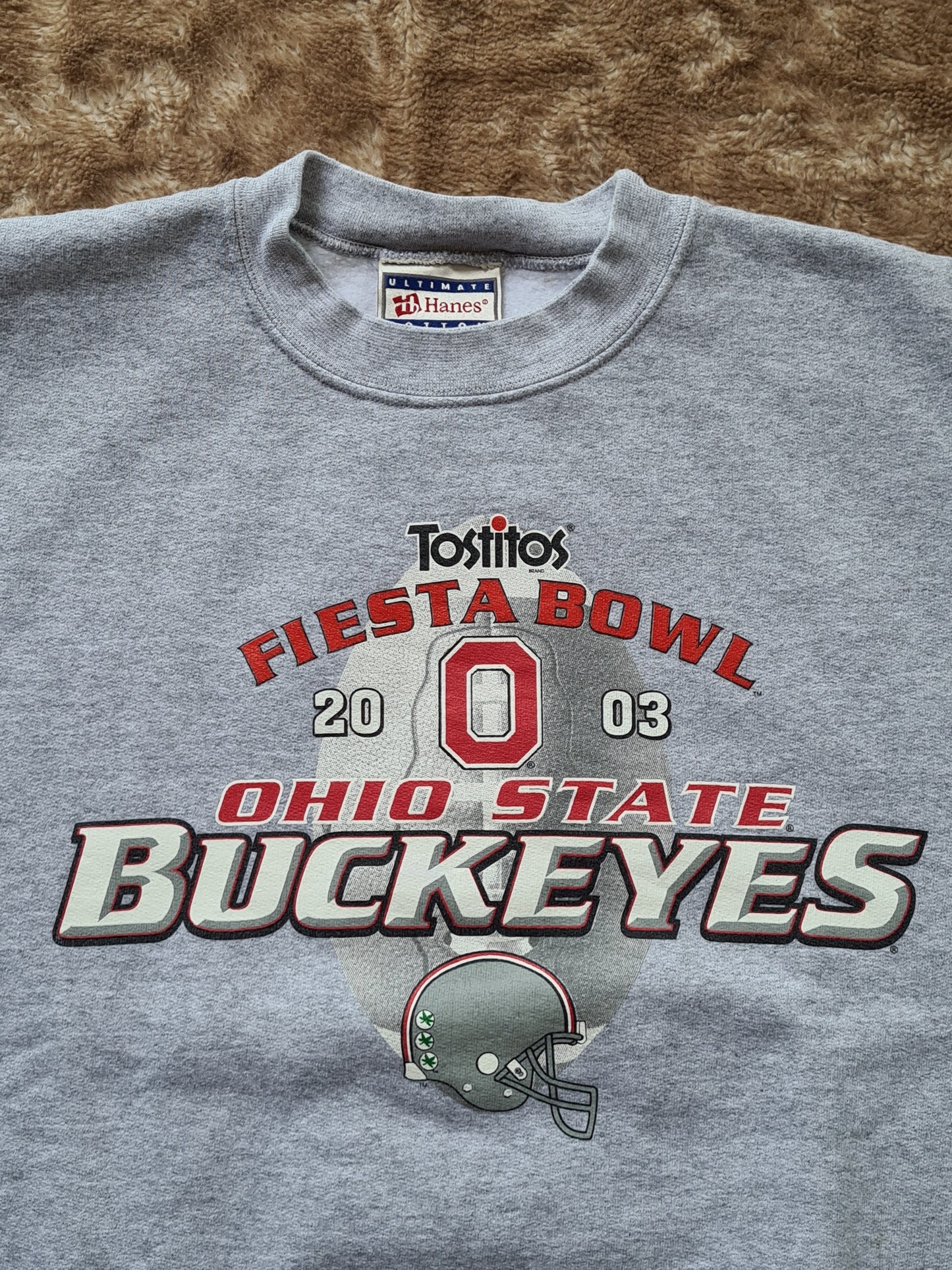 De vintage winkel met tweedehands kleding uit de thrift | 2003 HANES ''OHIO STATE BUCKEYES'' SWEATSHIRT [XL] SWEATSHIRT