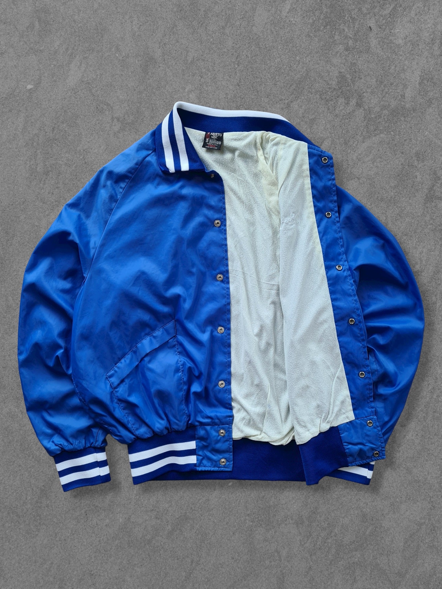 De vintage winkel met tweedehands kleding uit de thrift | 80s ARISTO JAC ''BACHELOR SALES'' JACKET [L] OUTERWEAR