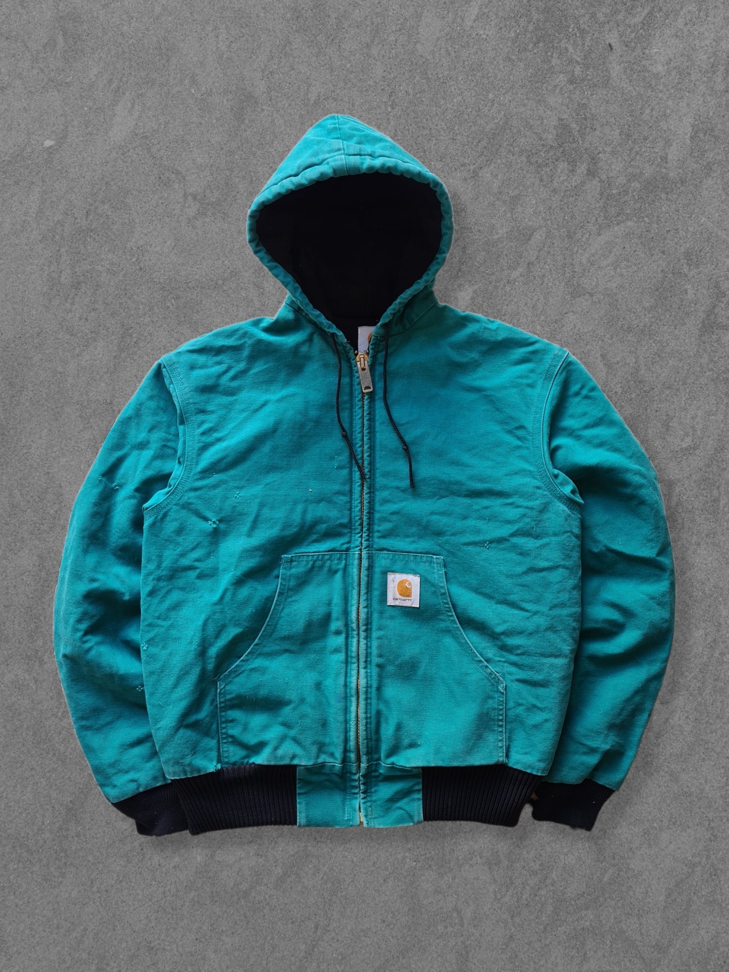 De vintage winkel met tweedehands kleding uit de thrift | 90s CARHARTT TEAL DUCK ACTIVE JACKET [L] OUTERWEAR