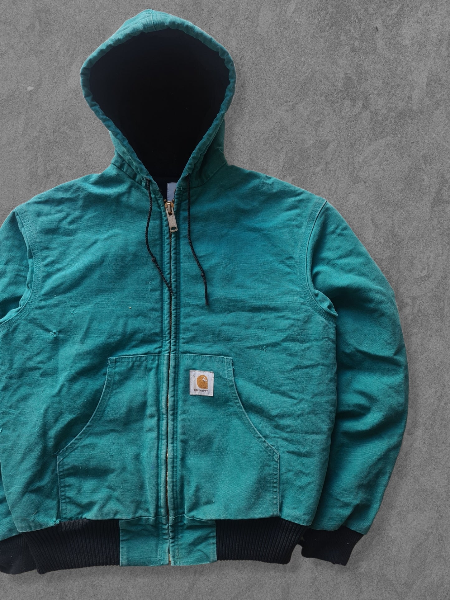 De vintage winkel met tweedehands kleding uit de thrift | 90s CARHARTT TEAL DUCK ACTIVE JACKET [L] OUTERWEAR