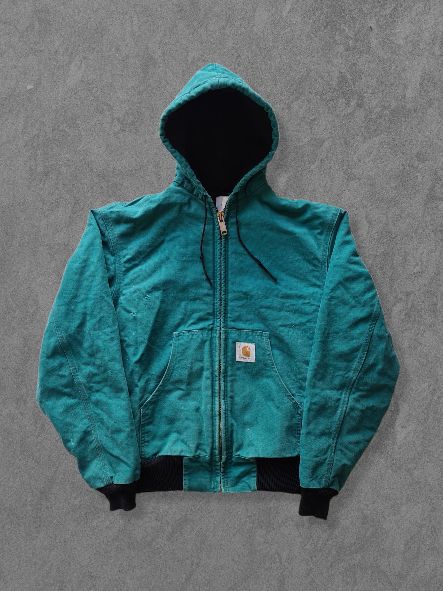 De vintage winkel met tweedehands kleding uit de thrift | 90s CARHARTT TEAL DUCK ACTIVE JACKET [L] OUTERWEAR