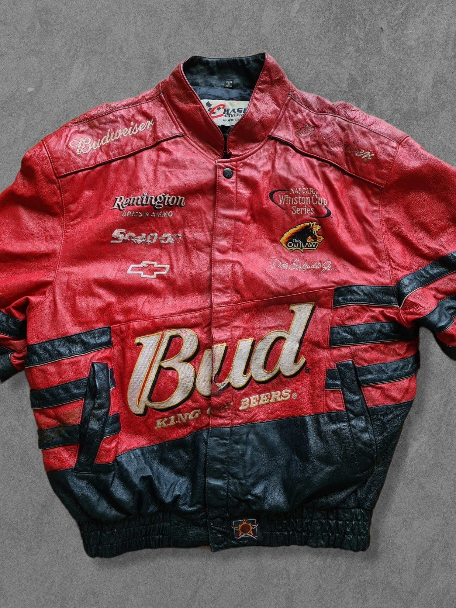 De vintage winkel met tweedehands kleding uit de thrift | 90s CHASE AUTHENTICS ''BUDWEISER'' JACKET [L] OUTERWEAR