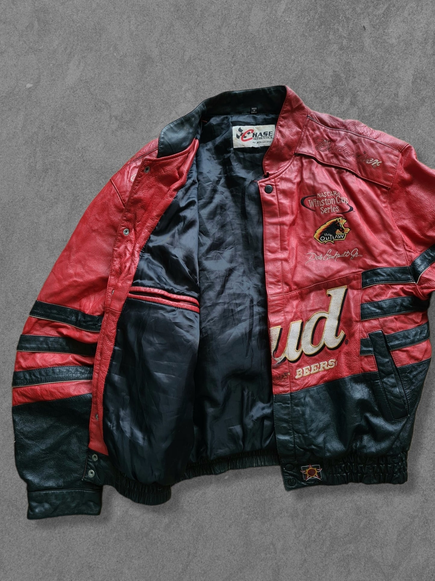 De vintage winkel met tweedehands kleding uit de thrift | 90s CHASE AUTHENTICS ''BUDWEISER'' JACKET [L] OUTERWEAR